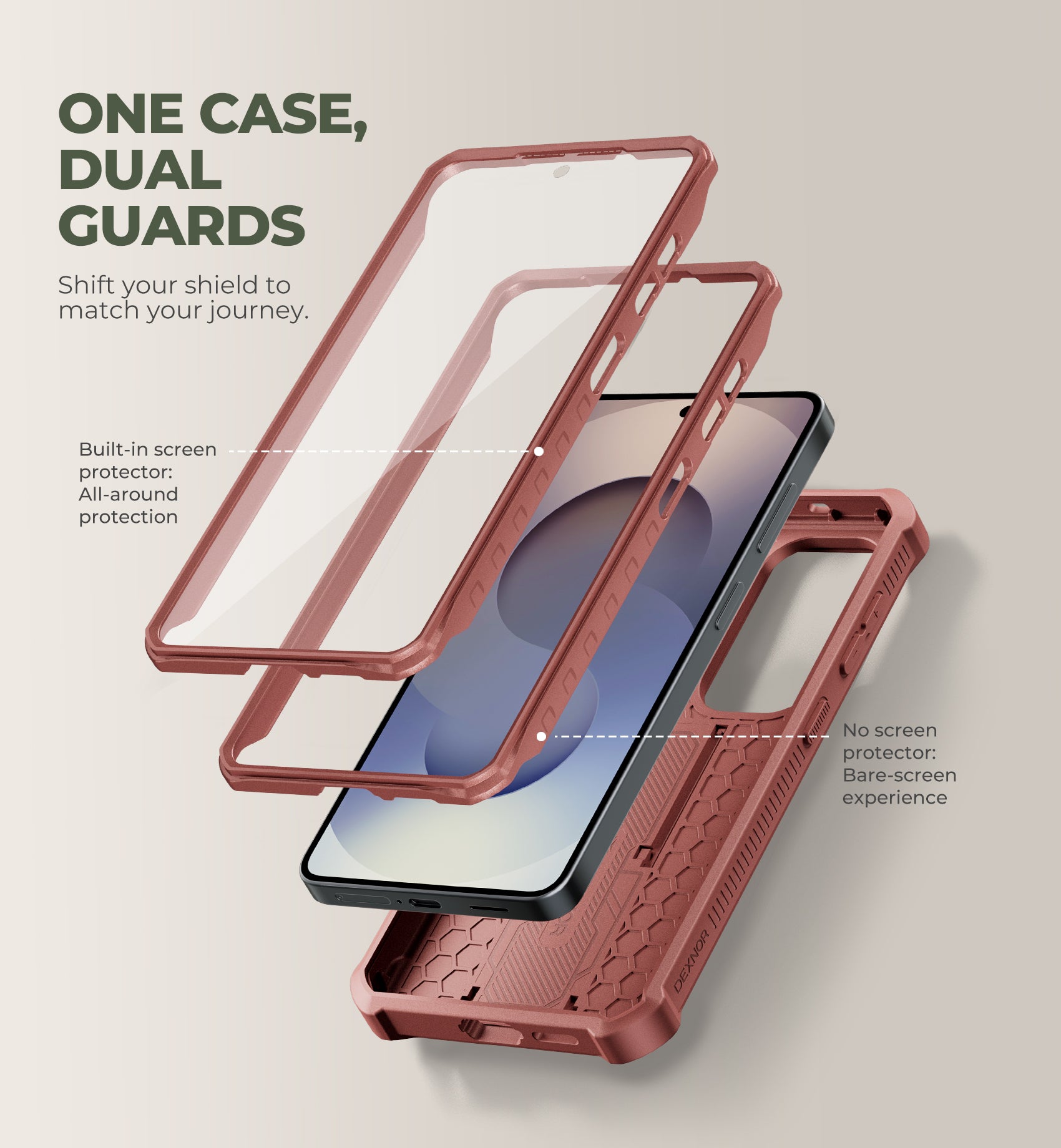 Dexnor Case for Samsung Galaxy S26 with Upgraded Slide Camera Cover 2 Front Frames Built-in Screen Protector Kickstand Heavy-Duty Rugged Case Full-Body Protective Cover 2026