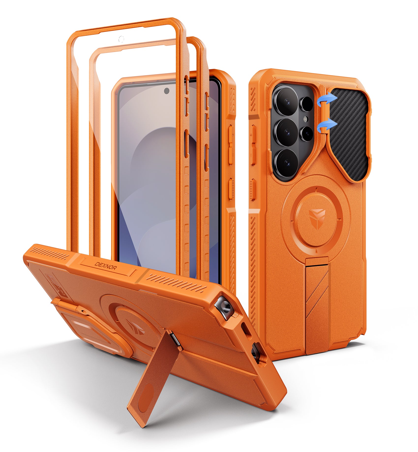 Dexnor Case for Samsung Galaxy S26 Ultra 2026 with Camera Cover Adjustable Kickstand Screen Protector Compatible with MagSafe