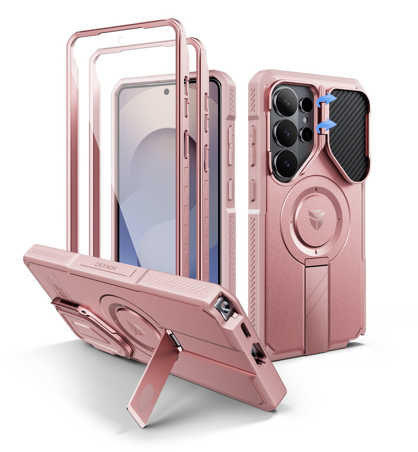 Dexnor Case for Samsung Galaxy S26 Ultra 2026 with Camera Cover Adjustable Kickstand Screen Protector Compatible with MagSafe