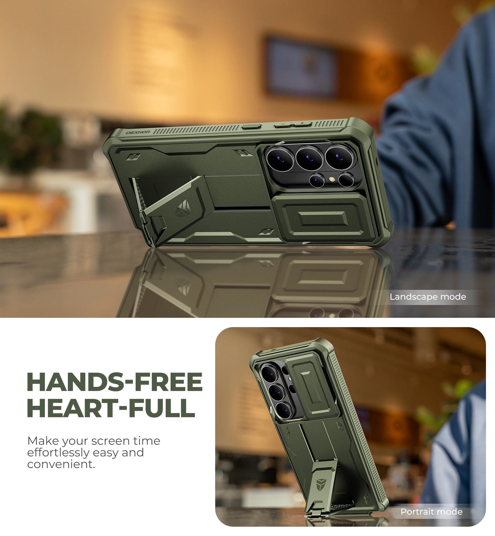 Dexnor Case for Samsung Galaxy S26 Ultra with Upgraded Slide Camera Cover 2 Front Frames Built-in Screen Protector Kickstand