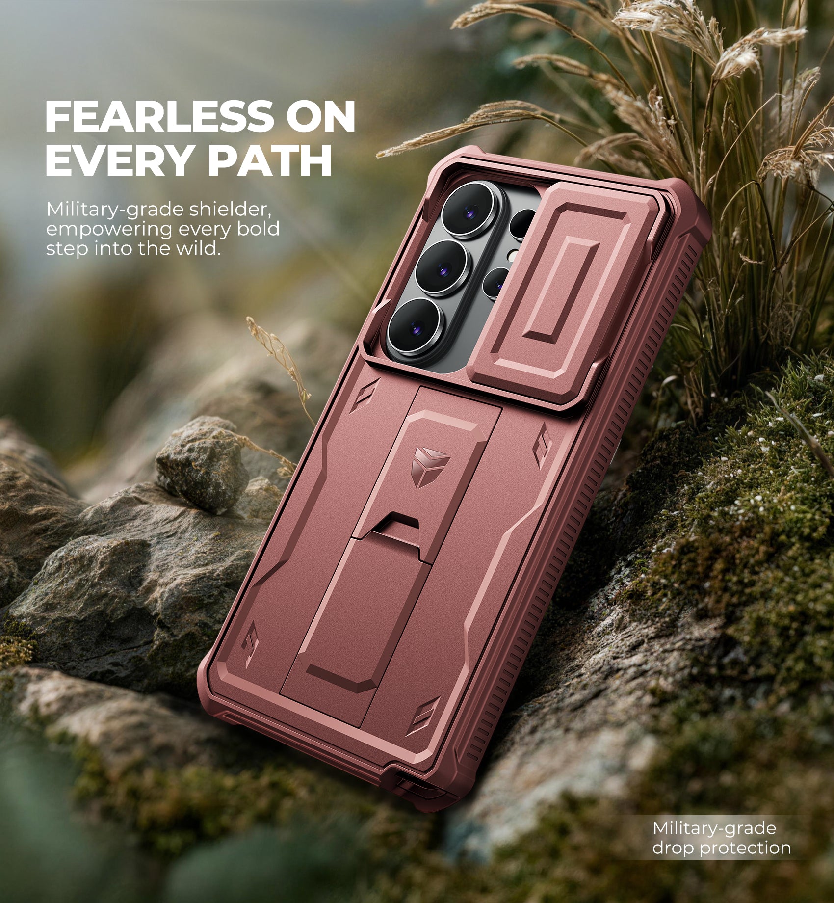 Dexnor Case for Samsung Galaxy S26 Ultra with Upgraded Slide Camera Cover 2 Front Frames Built-in Screen Protector Kickstand