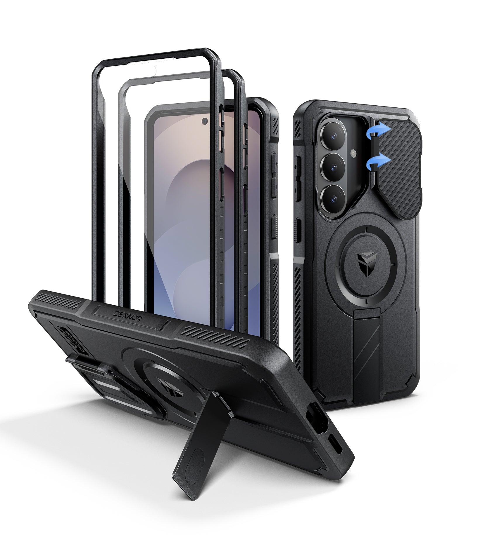 Dexnor Case for Samsung Galaxy S26 with Camera Cover Adjustable Kickstand Screen Protector Compatible with MagSafe Rugged Shockproof Magnetic Protective Cover 2026 6.3 Inch