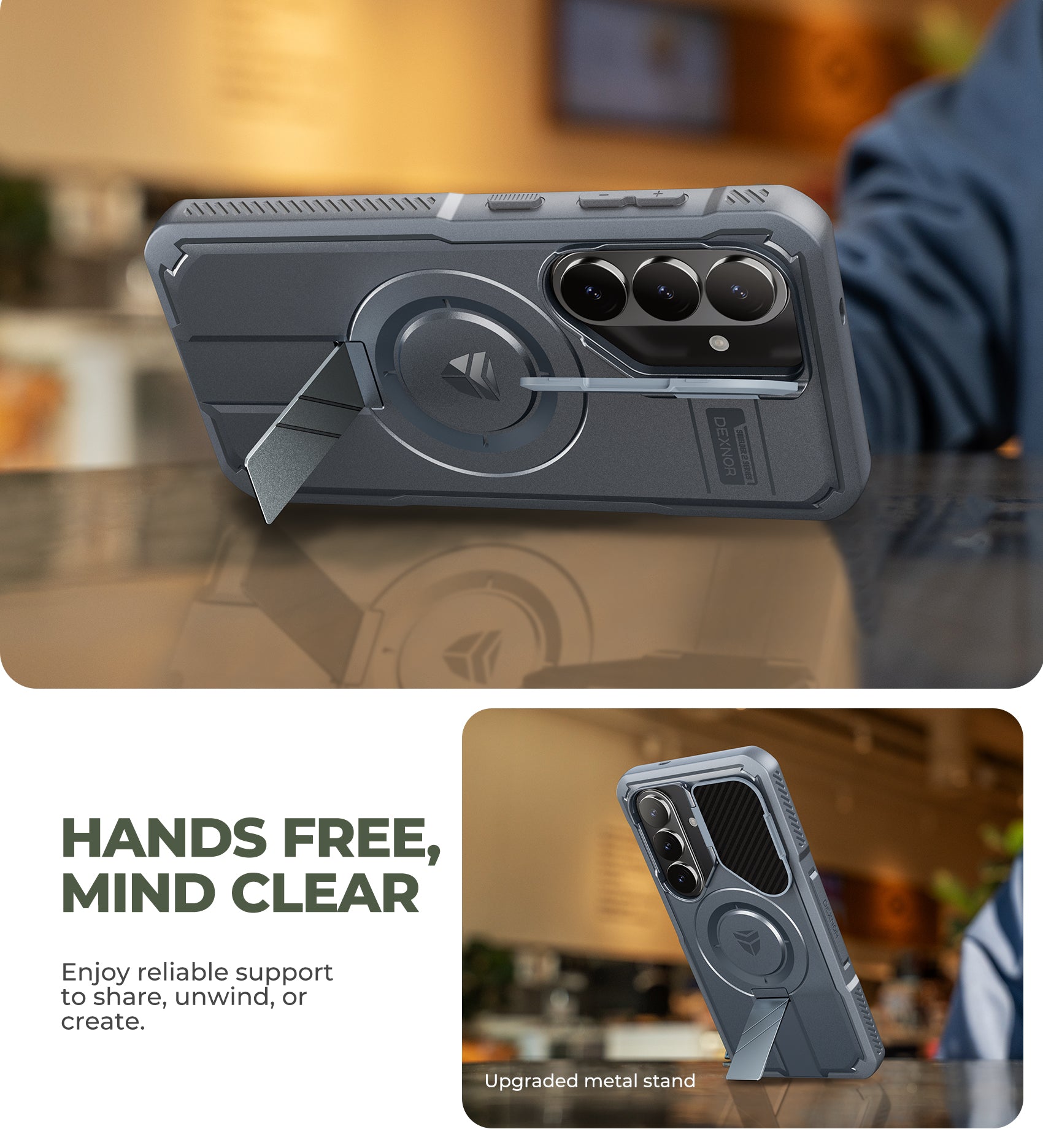 Dexnor Case for Samsung Galaxy S26 with Camera Cover Adjustable Kickstand Screen Protector Compatible with MagSafe Rugged Shockproof Magnetic Protective Cover 2026 6.3 Inch