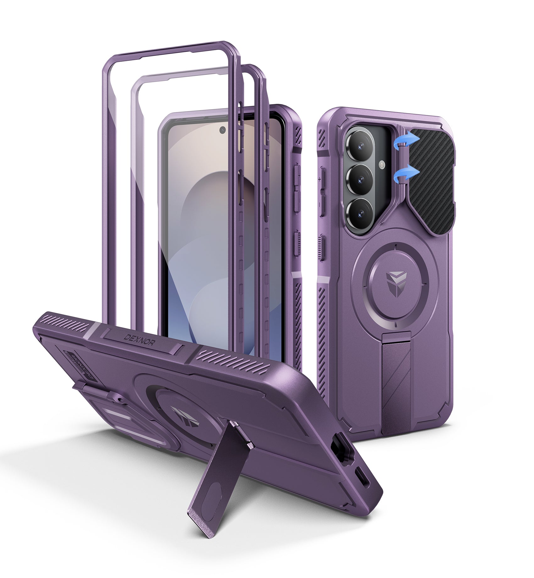 Dexnor Case for Samsung Galaxy S26 with Camera Cover Adjustable Kickstand Screen Protector Compatible with MagSafe Rugged Shockproof Magnetic Protective Cover 2026 6.3 Inch