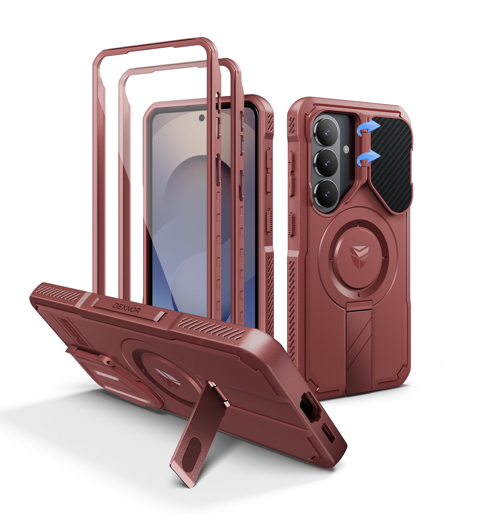 Dexnor Case for Samsung Galaxy S26 with Camera Cover Adjustable Kickstand Screen Protector Compatible with MagSafe Rugged Shockproof Magnetic Protective Cover 2026 6.3 Inch