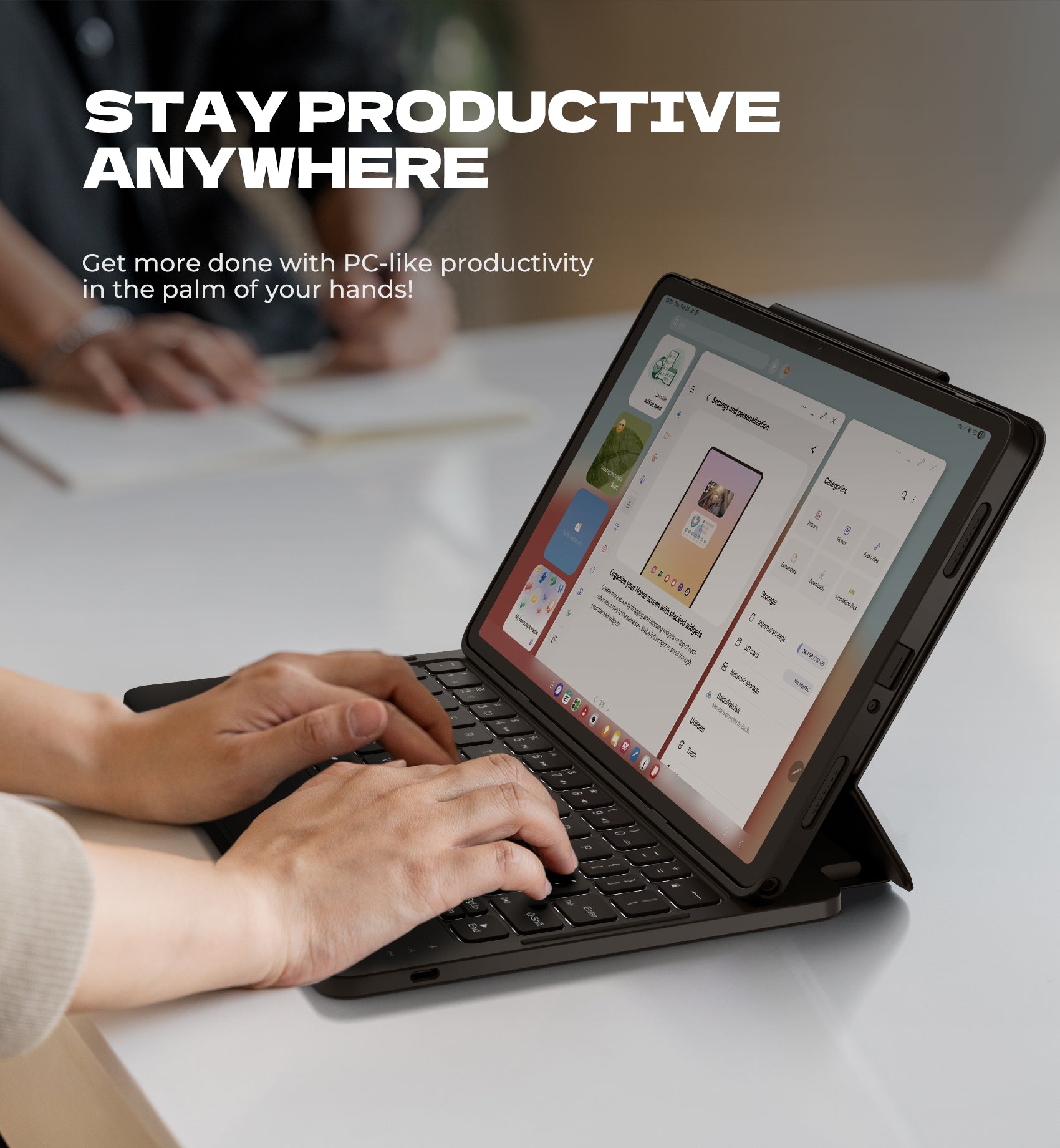 Dexnor Case for Samsung Galaxy Tab A9+ Plus 2023 with Keyboard Ultra-Light Magnetic Folio Keyboard Cover Multi-Touch Trackpad Backlit Stylus Holder