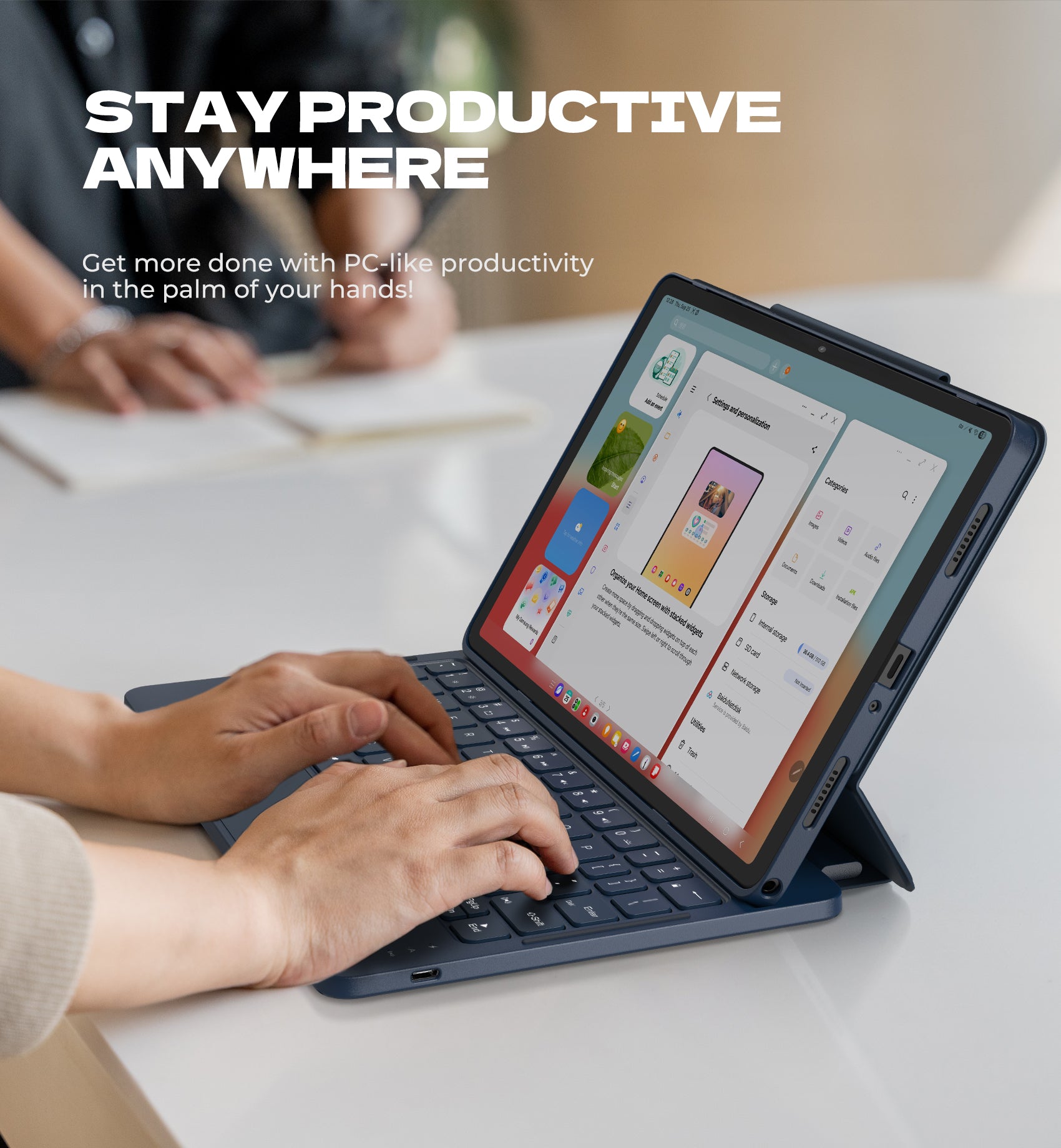 Dexnor Case for Samsung Galaxy Tab A9+ Plus 2023 with Keyboard Ultra-Light Magnetic Folio Keyboard Cover Multi-Touch Trackpad Backlit Stylus Holder