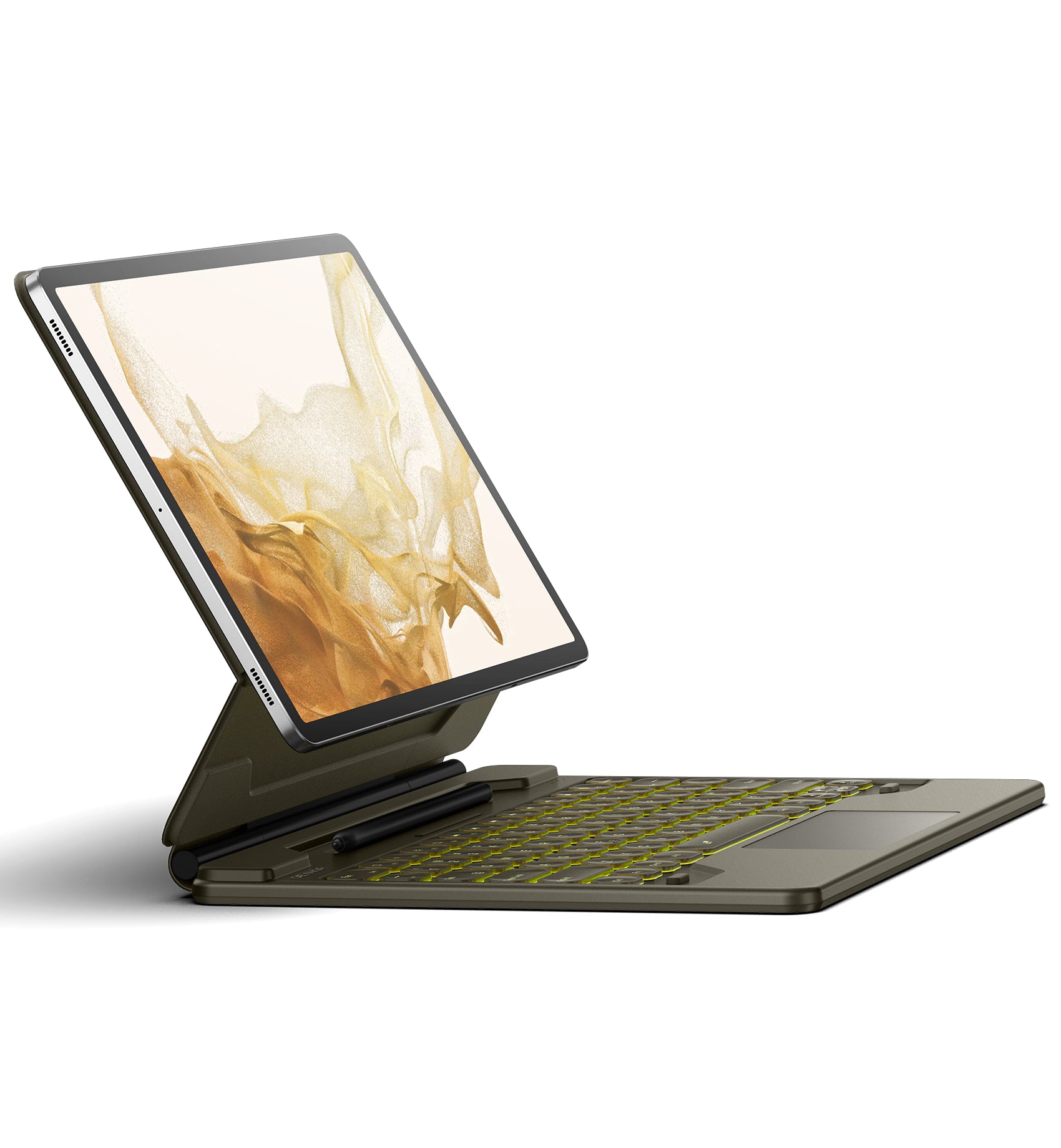 For Samsung Galaxy Tab S8 Plus/S7 FE (5G)/S7 Plus/S9 Plus/S9 FE Plus 12.4 Inch Case with Keyboard Floating Cantilever Magnetic Stand