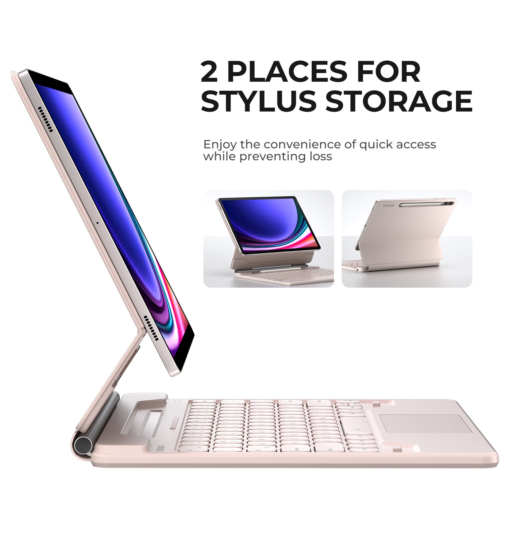 For Samsung Galaxy Tab S8 Plus/S7 FE (5G)/S7 Plus/S9 Plus/S9 FE Plus 12.4 Inch Case with Keyboard Floating Cantilever Magnetic Stand