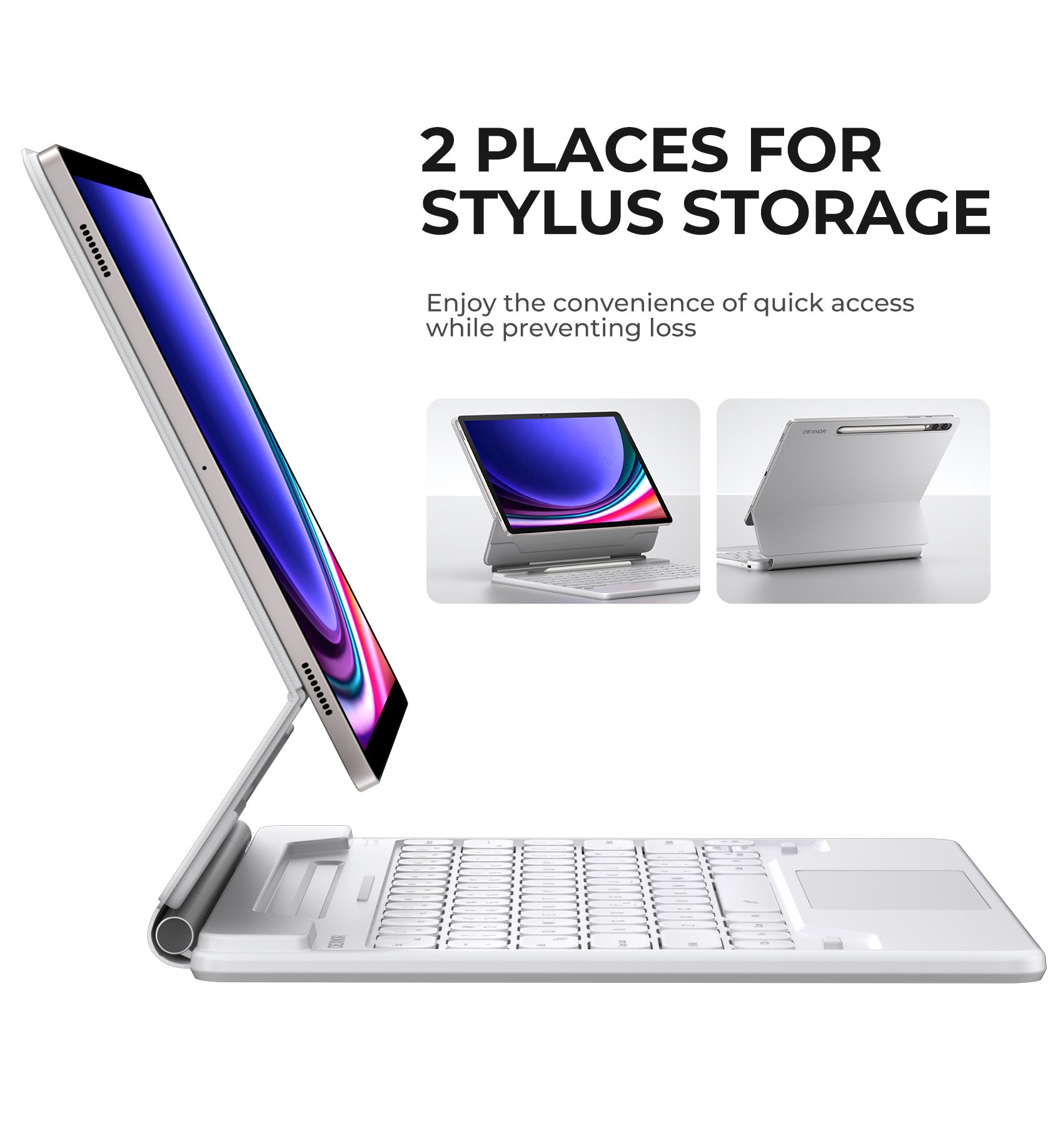 For Samsung Galaxy Tab S8 Plus/S7 FE (5G)/S7 Plus/S9 Plus/S9 FE Plus 12.4 Inch Case with Keyboard Floating Cantilever Magnetic Stand