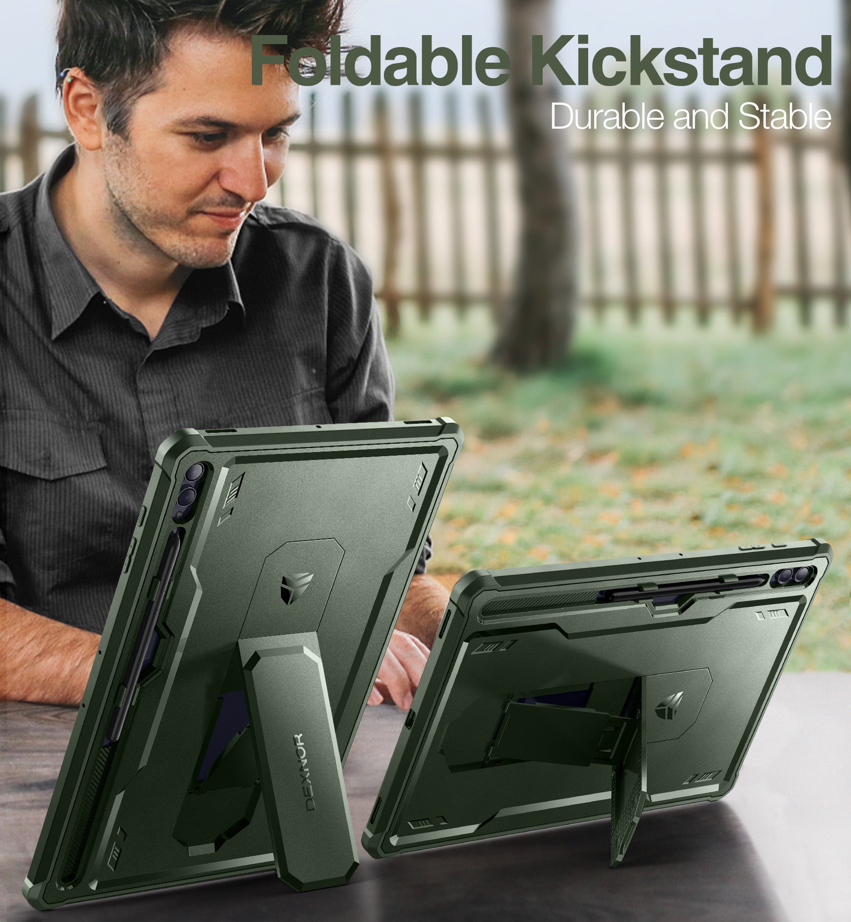 Dexnor Case for Samsung Galaxy Tab S10 Ultra 2024 14.6 Inch Built in Screen Protector Kickstand with Pen Holder Heavy Duty Shockproof Protective Cover