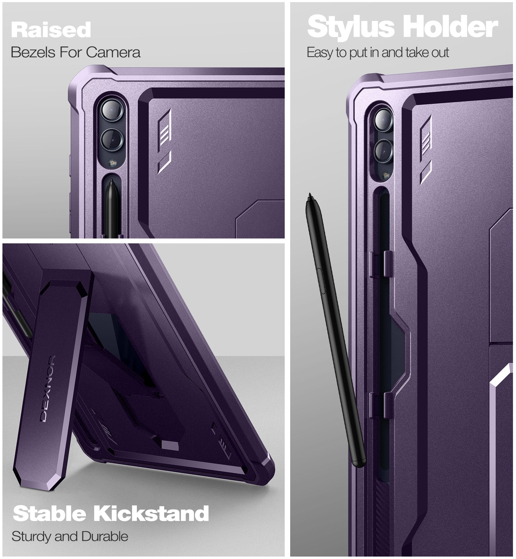 Dexnor Case for Samsung Galaxy Tab S8 Ultra 2022 14.6 Inch Built in Screen Protector Kickstand with Pen Holder Heavy Duty Shockproof Protective Cover