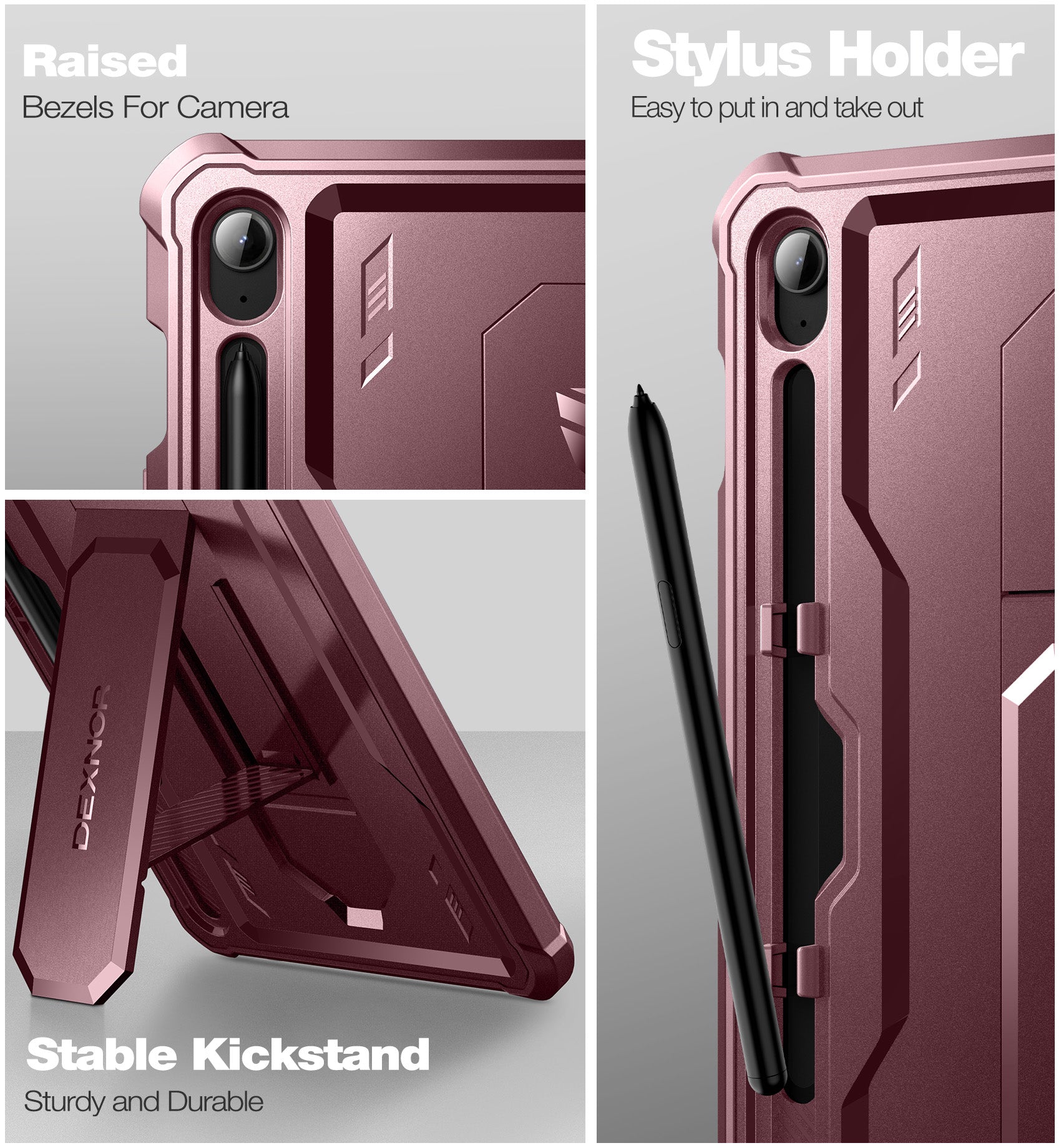 Dexnor Case for Samsung Galaxy Tab S9 FE 10.9 Inch 2023 Built in Screen Protector Kickstand with Pen Holder Heavy Duty Full Body Cover
