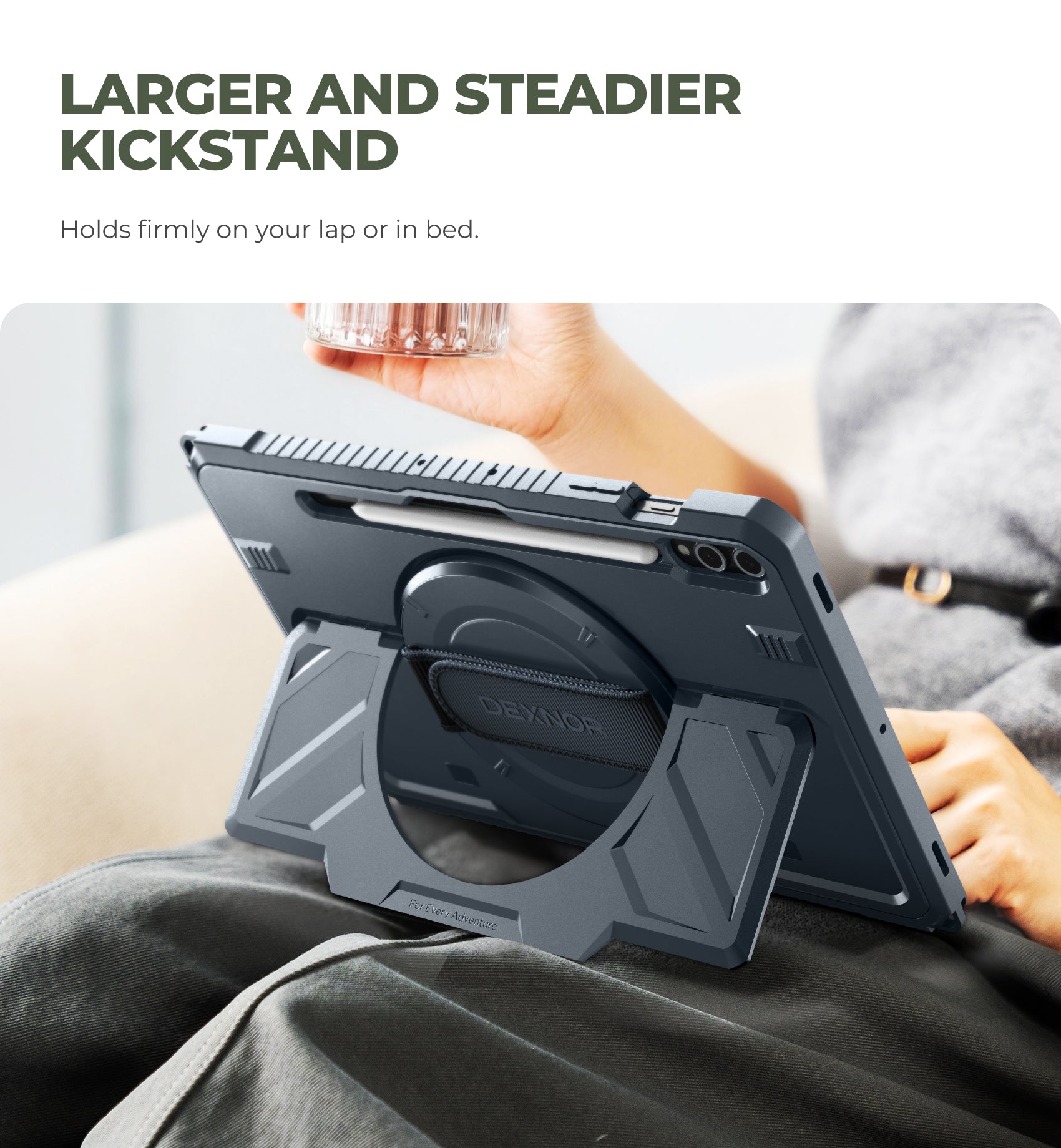 Dexnor Case for Samsung Galaxy Tab S9 Plus 2023 12.4 Inch Rugged Protective with 360° Rotating Hand Strap Stand Screen Protector S Pen Holder Shockproof Full Body Cover