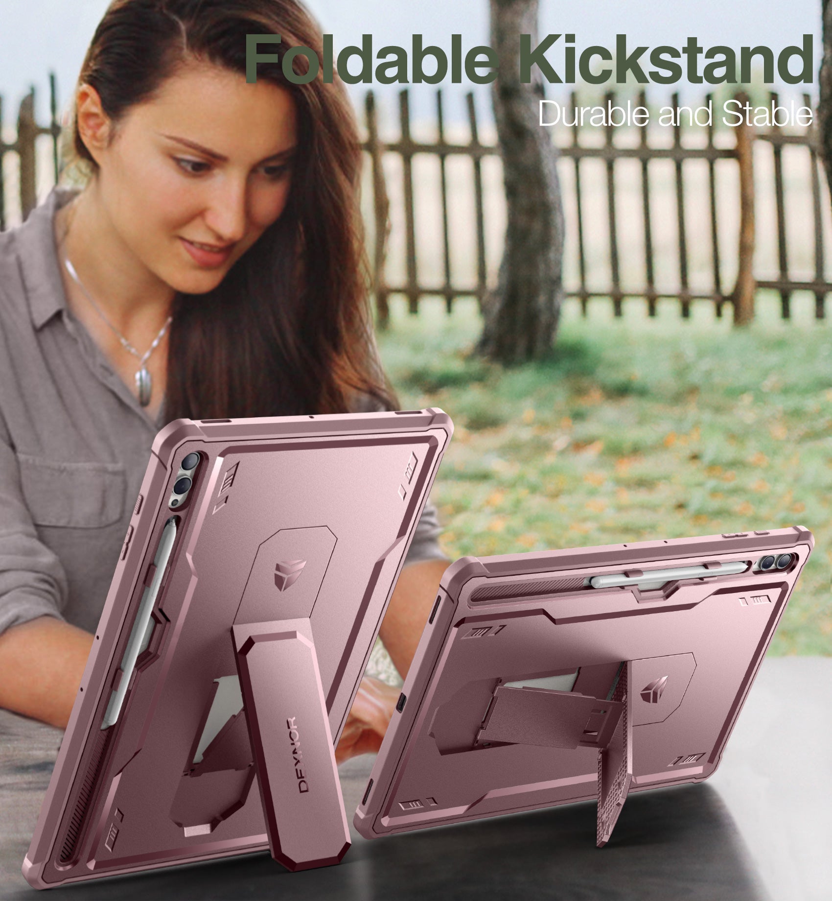 Dexnor Case for Samsung Galaxy Tab S9 Ultra 2023 14.6 Inch Built in Screen Protector Kickstand with Pen Holder Heavy Duty Shockproof Protective Cover