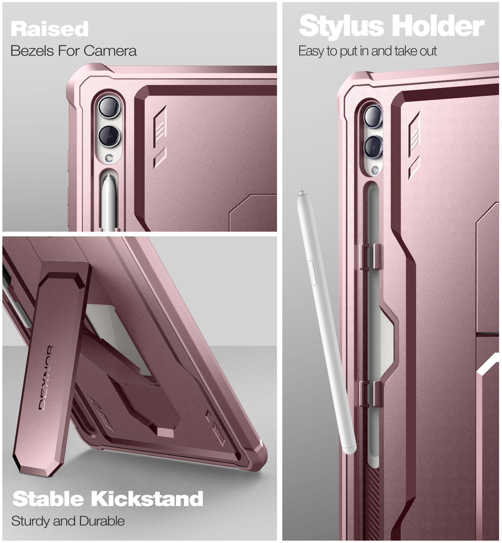 Dexnor Case for Samsung Galaxy Tab S9 Ultra 2023 14.6 Inch Built in Screen Protector Kickstand with Pen Holder Heavy Duty Shockproof Protective Cover