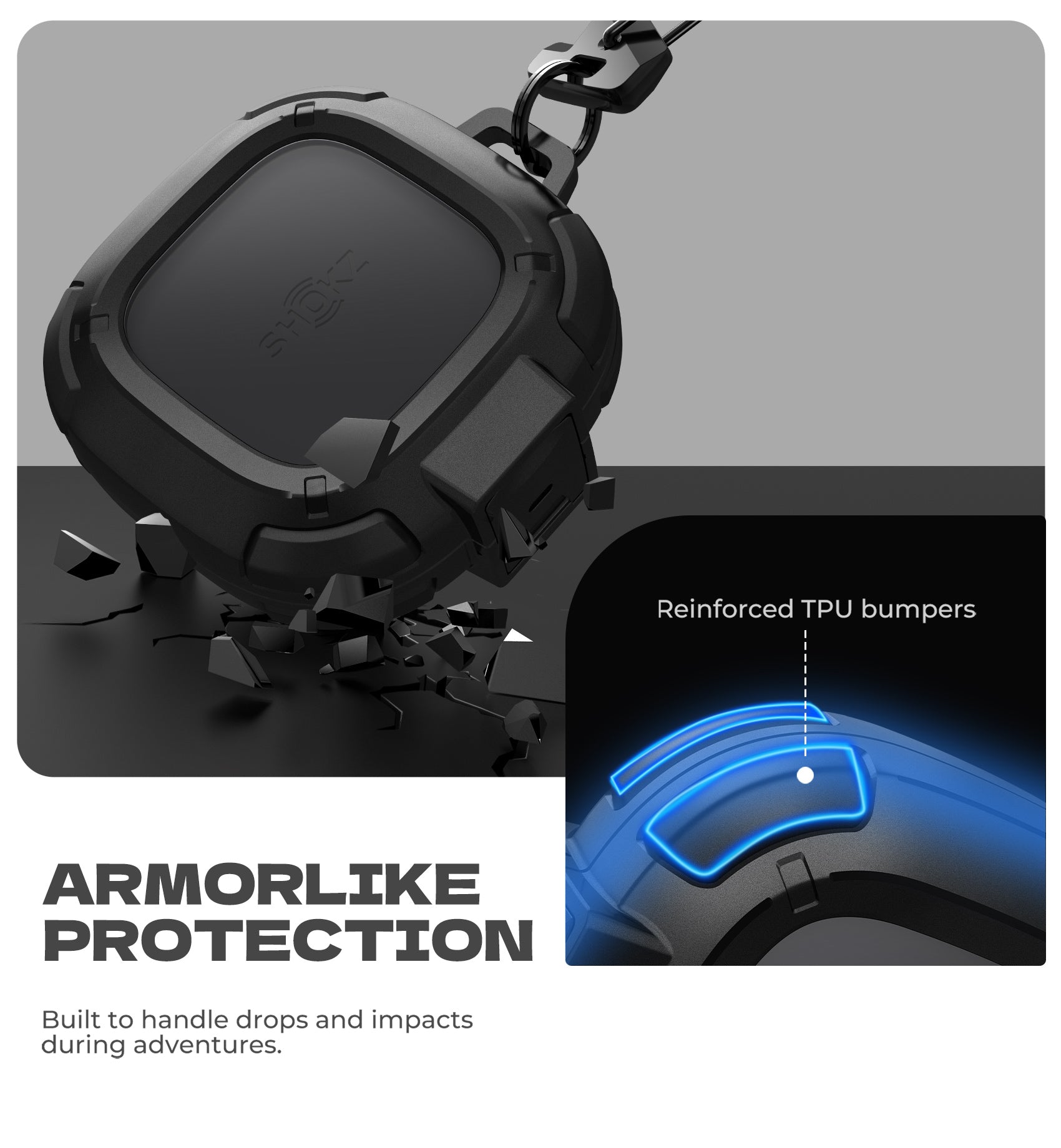 Dexnor Case for Shokz OpenFit 2nd Gen 2025 with Drop-Proof Lock Shockproof Rugged Bumper Protective Cover with Carabiner Keyring Cleaner Kit