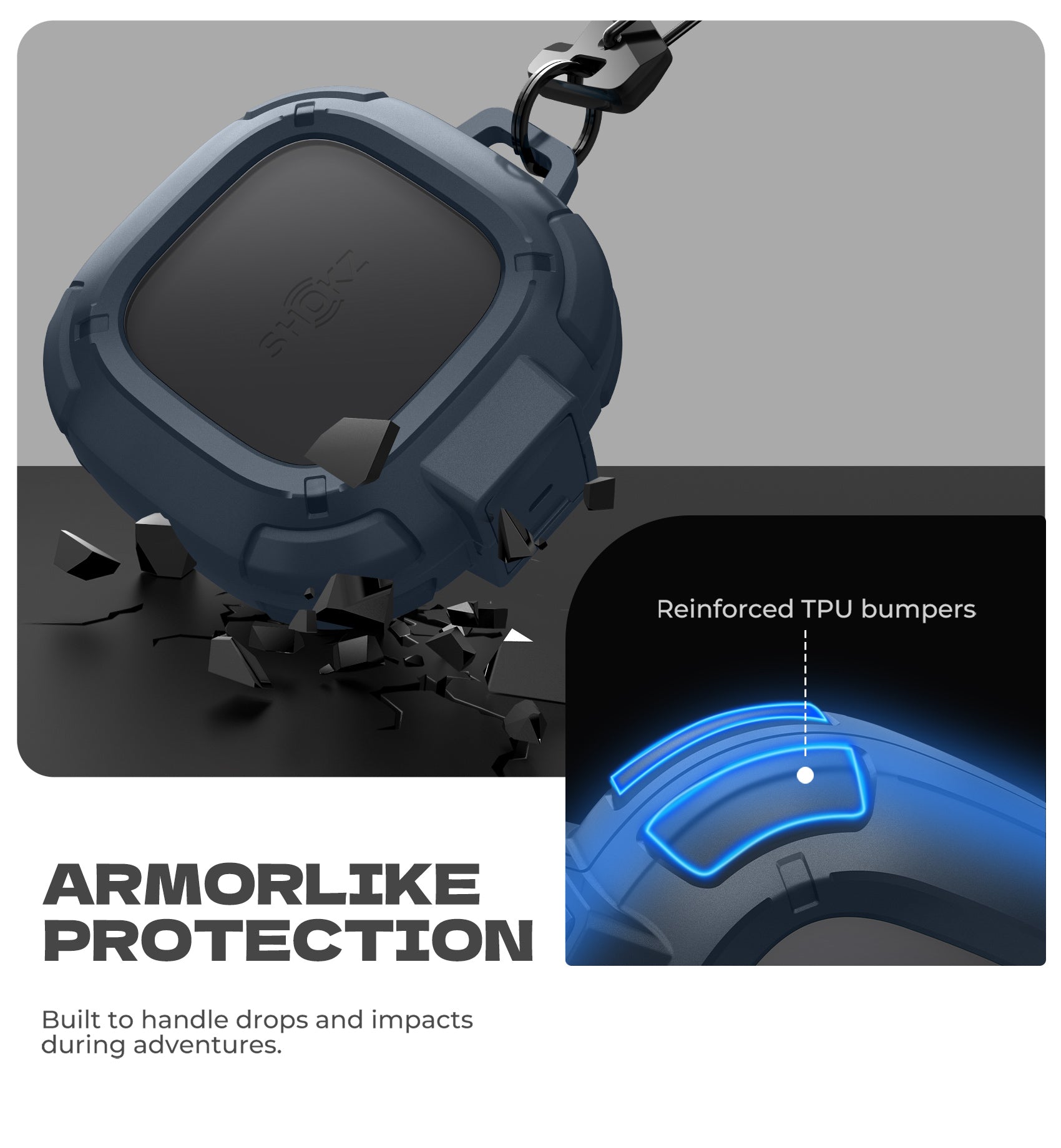 Dexnor Case for Shokz OpenFit 2nd Gen 2025 with Drop-Proof Lock Shockproof Rugged Bumper Protective Cover with Carabiner Keyring Cleaner Kit