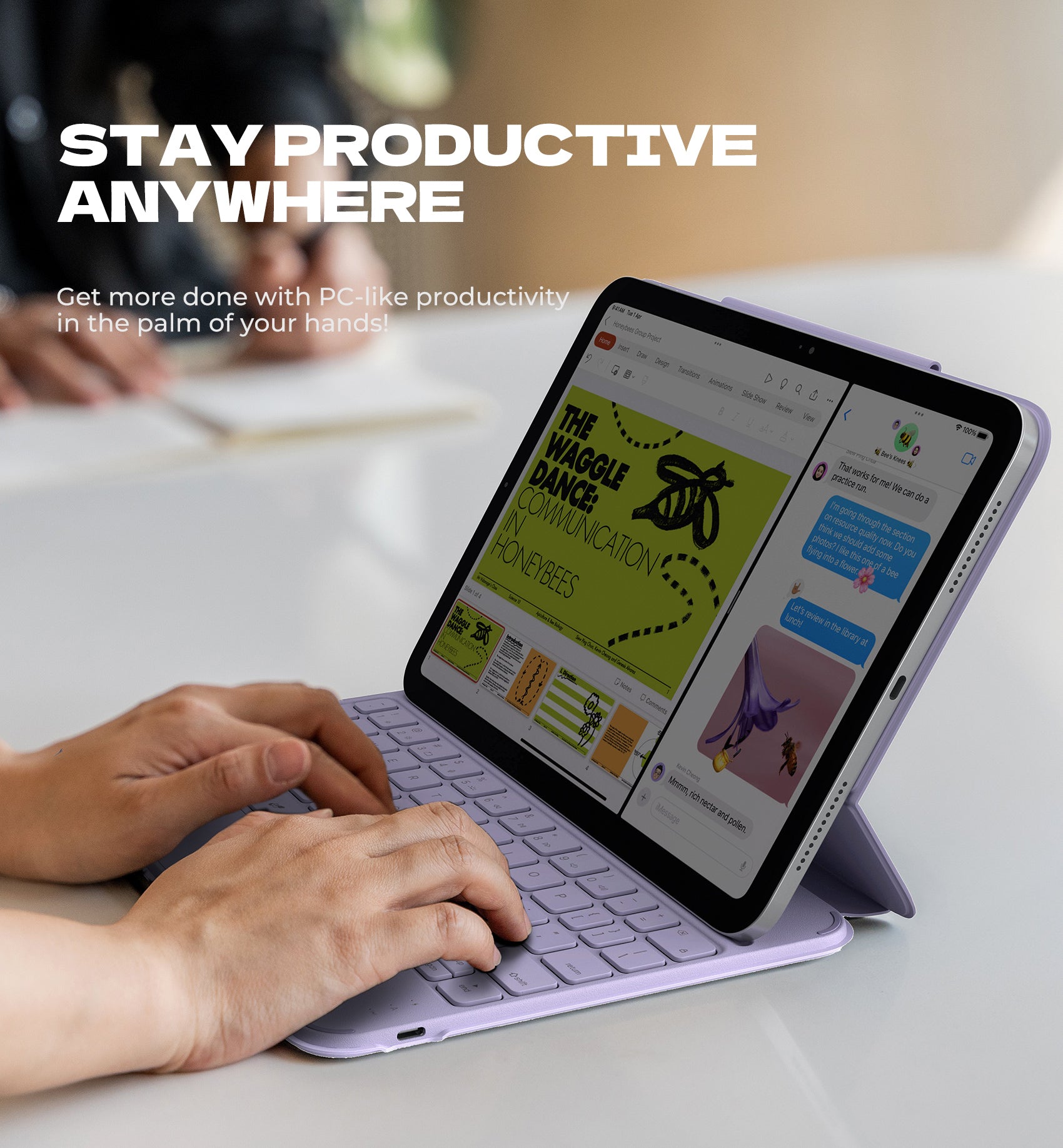 Dexnor Keyboard Case For iPad 10th Gen With Trackpad Pen Holder Slim Bluetooth Black 10.9 Inch