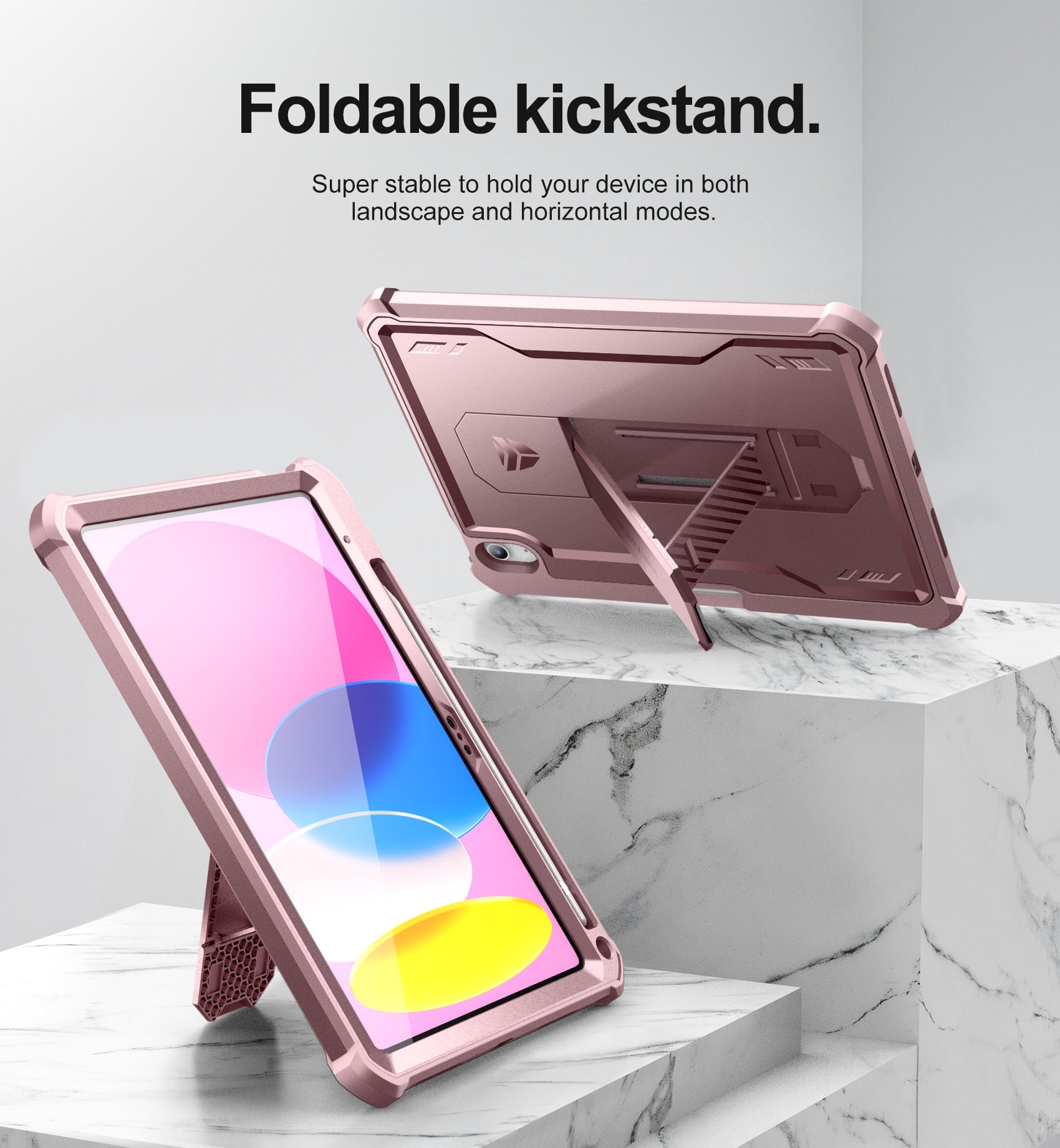 Dexnor Tablet Case for iPad 2022 With Screen Protector Full Body Bumper Kickstand Heavy-duty Shockproof Rugged Pen Holder Cover.