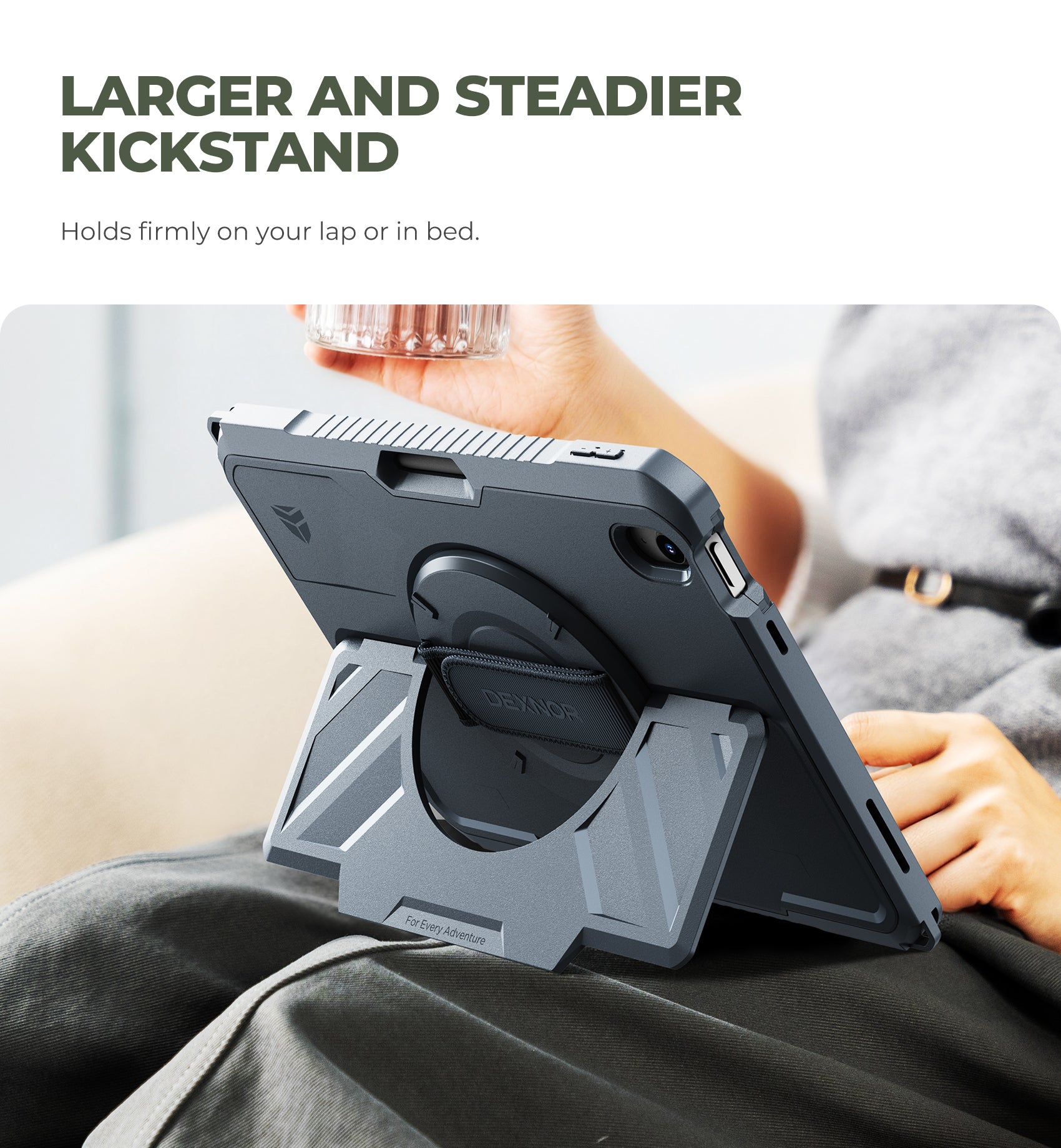 Dexnor Case for iPad A16 11th Generation 2025 11 inch Rugged Protective Case with 360° Rotating Hand Strap Stand Screen Protector Pencil Holder Shockproof Full-Body Cover