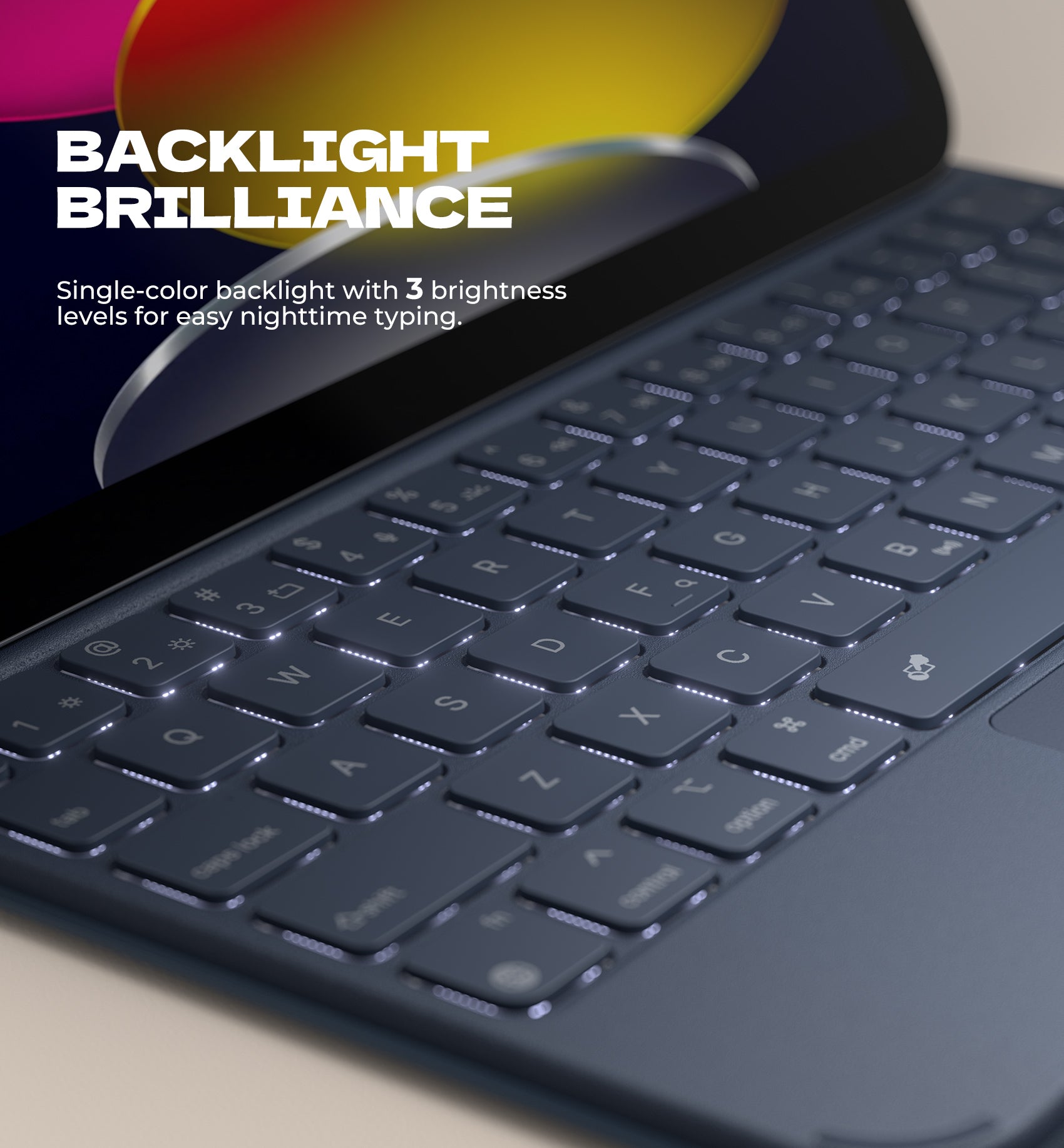 Dexnor Keyboard Case for iPad 11th Gen with Trackpad Ultra-Light Magnetic Detachable Multi-Touch Backlit 10.9" Black