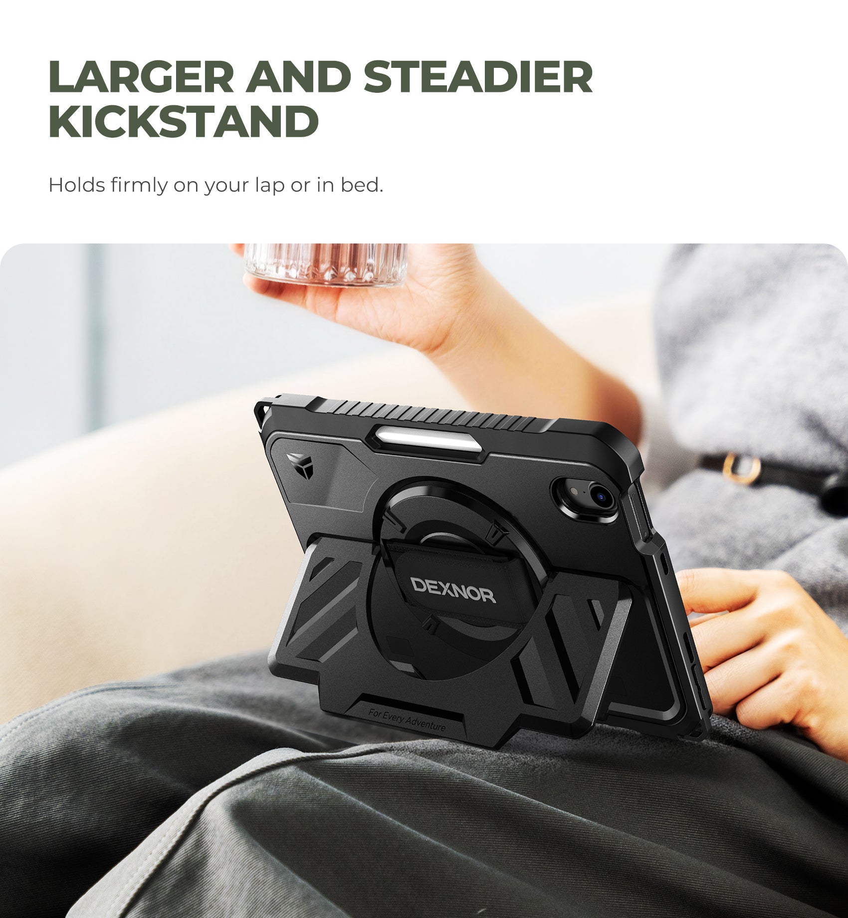 Dexnor Case for iPad mini 7th generation A17 Pro 2024 8.3 inch Rugged Protective with 360° Rotating Hand Strap Large Stand Screen Protector Pencil Holder Shockproof Full Body Cover