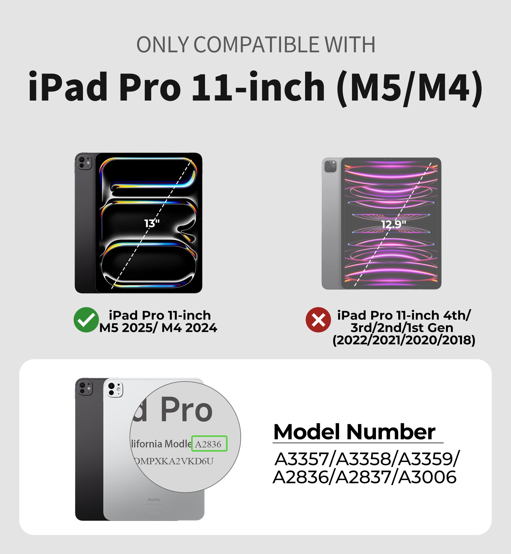 Dexnor Tablet Case for iPad Pro 11 inch M5 2025/M4 2024, Rugged with 360° Rotating Hand Strap Screen Protector Pencil Holder Shockproof Full-Body Cover