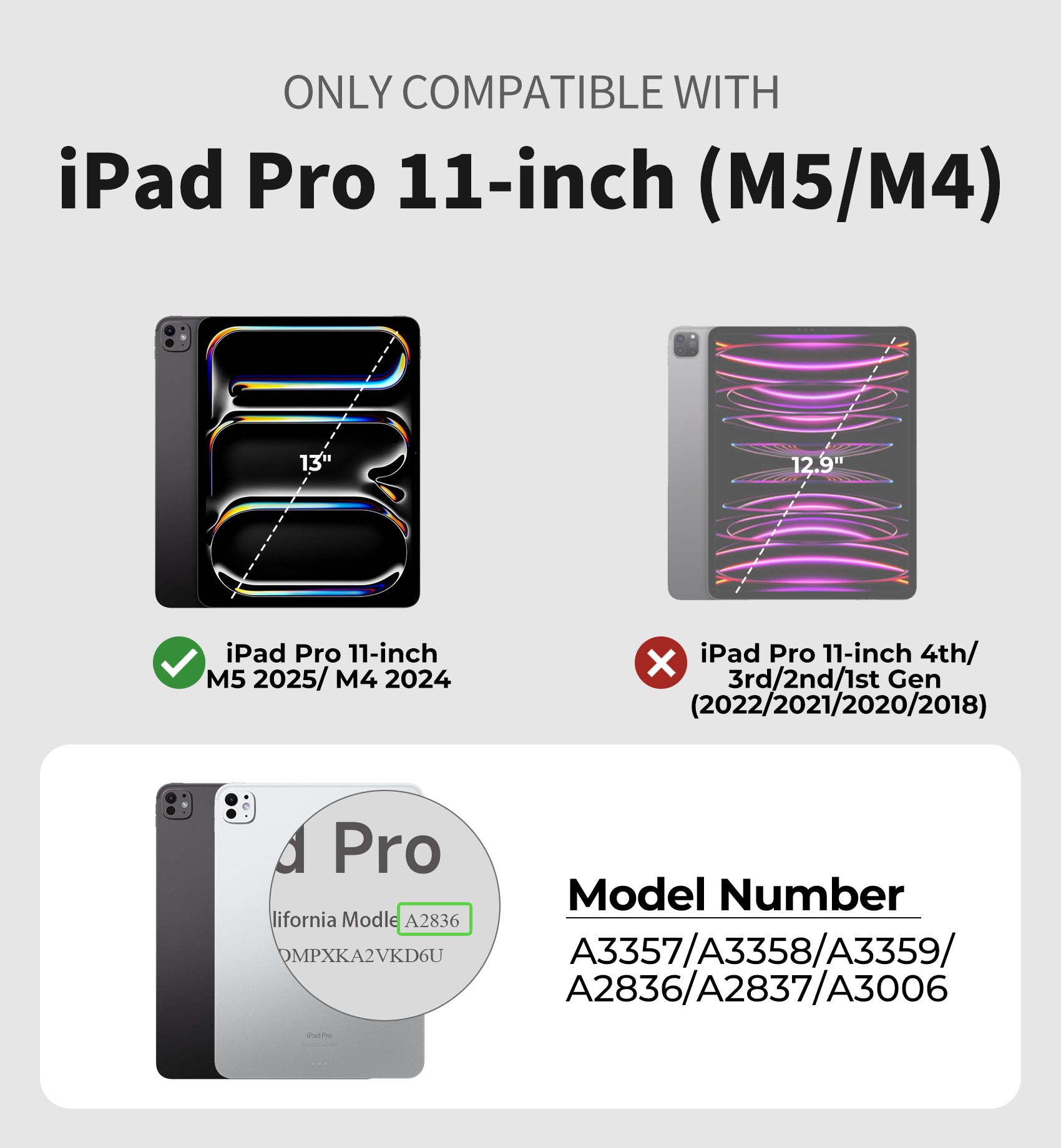 Dexnor Tablet Case for iPad Pro 11 inch M5 2025/M4 2024, Rugged with 360° Rotating Hand Strap Screen Protector Pencil Holder Shockproof Full-Body Cover