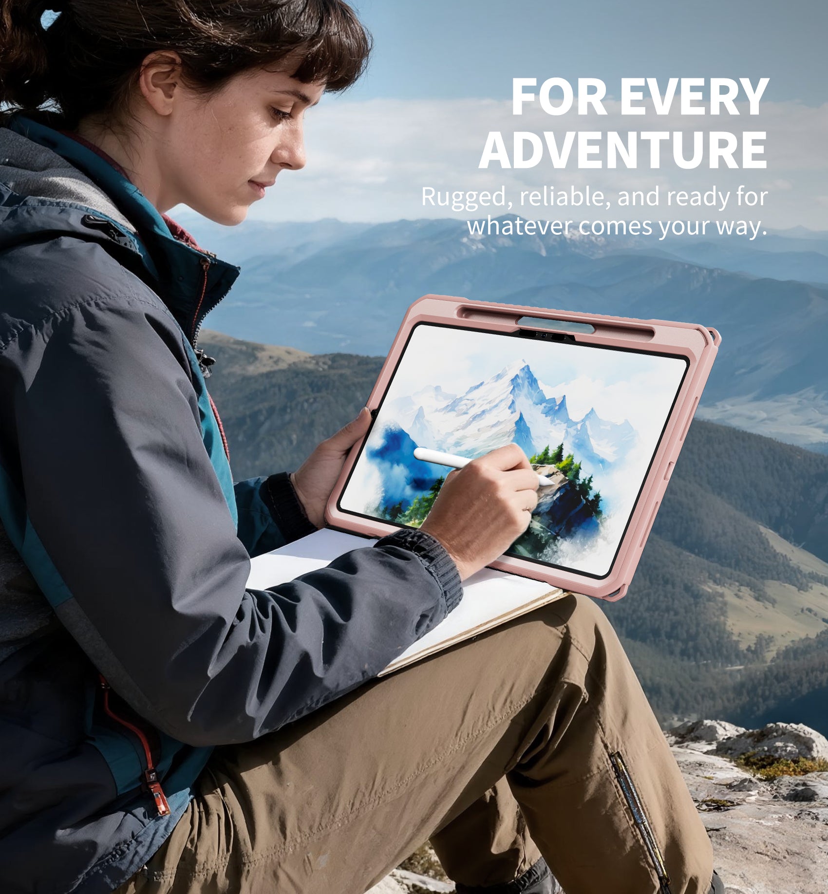 Dexnor Tablet Case for iPad Pro 11 inch M5 2025/M4 2024, Rugged with 360° Rotating Hand Strap Screen Protector Pencil Holder Shockproof Full-Body Cover