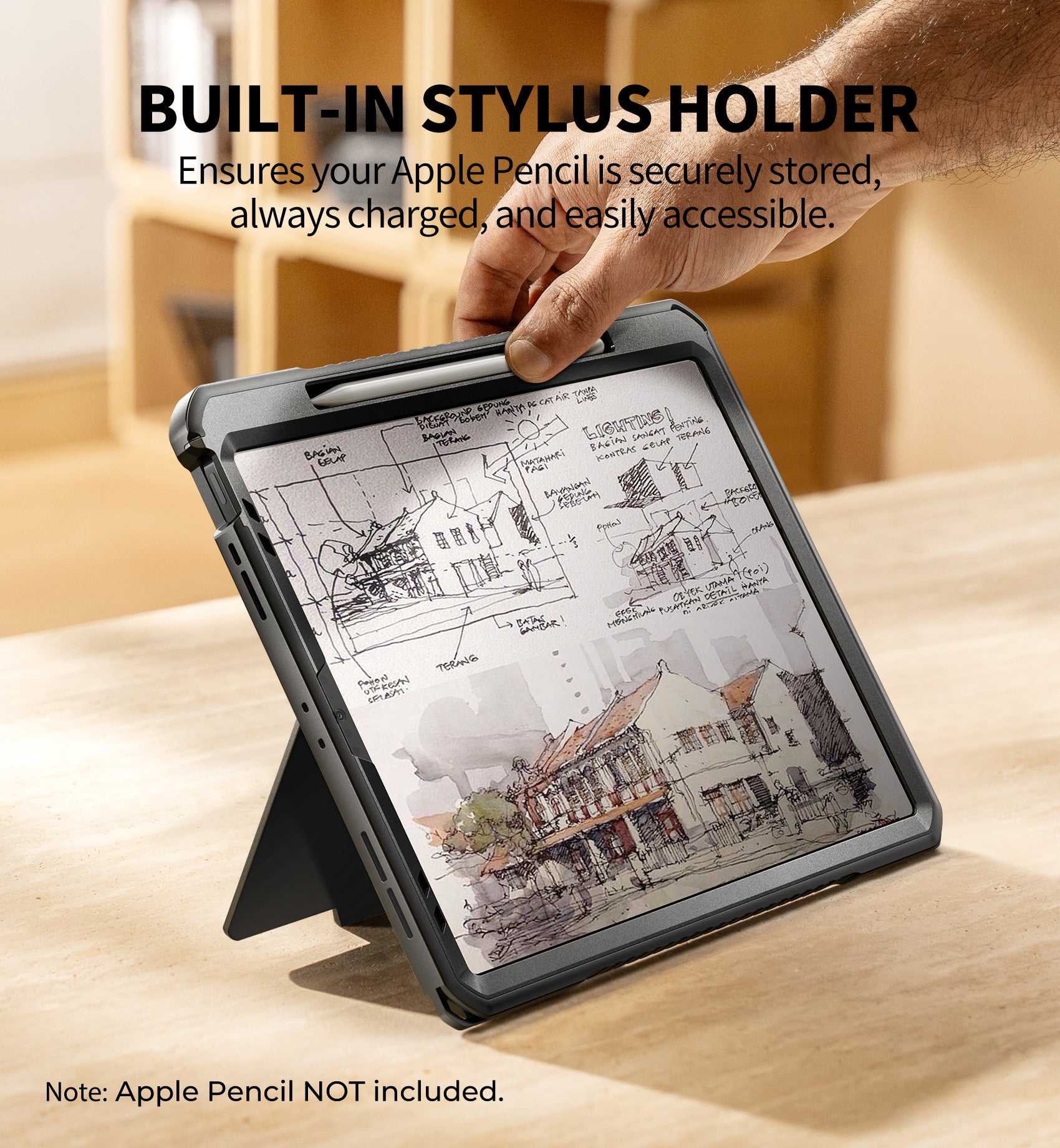 Dexnor Case for iPad Pro 12.9 inch 3rd Gen 2018 Rugged Protective with 360° Rotating Hand Strap Stand Screen Protector Pencil Holder Shockproof Cover