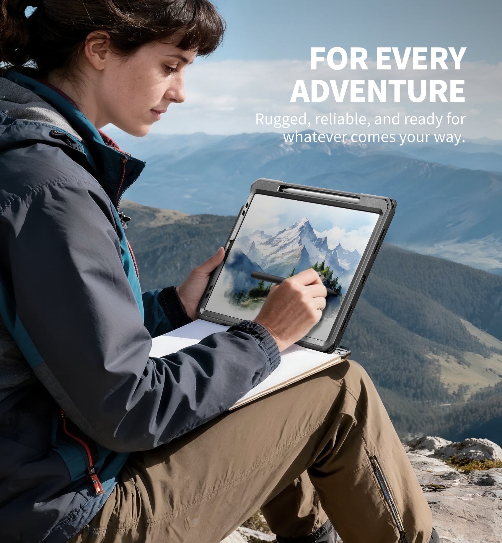 Dexnor Case for iPad Pro 12.9 inch 3rd Gen 2018 Rugged Protective with 360° Rotating Hand Strap Stand Screen Protector Pencil Holder Shockproof Cover