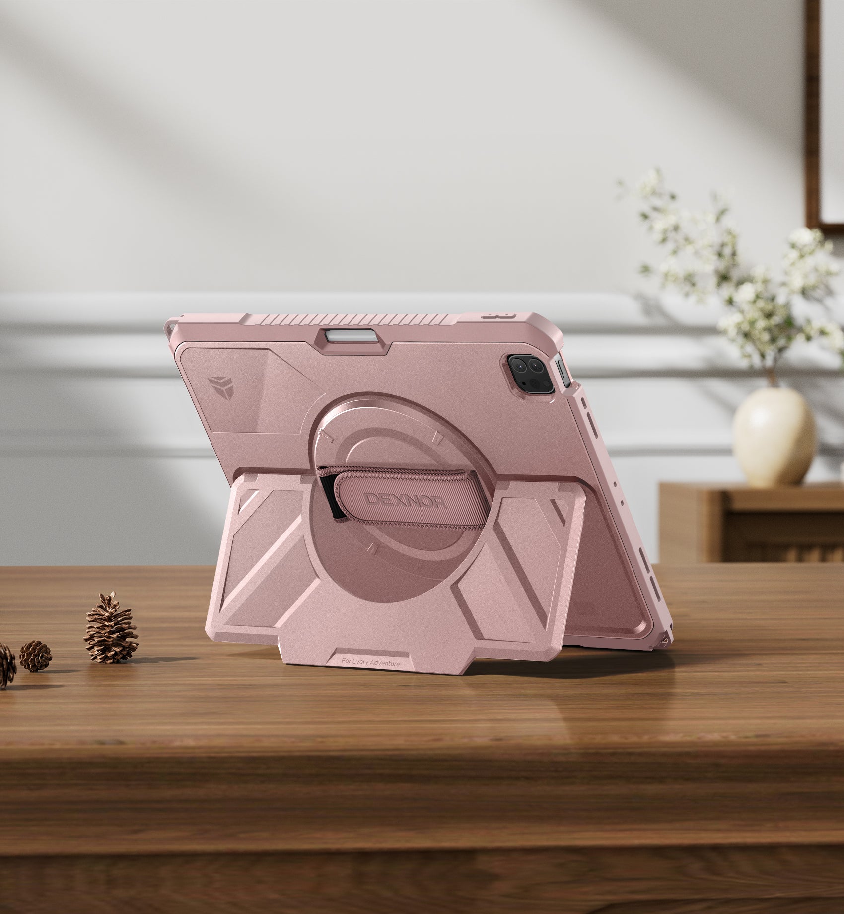 Dexnor Case for iPad Pro 12.9 inch 6th Gen 2022 Rugged Protective with 360° Rotating Hand Strap Stand Screen Protector Pencil Holder Shockproof Cover