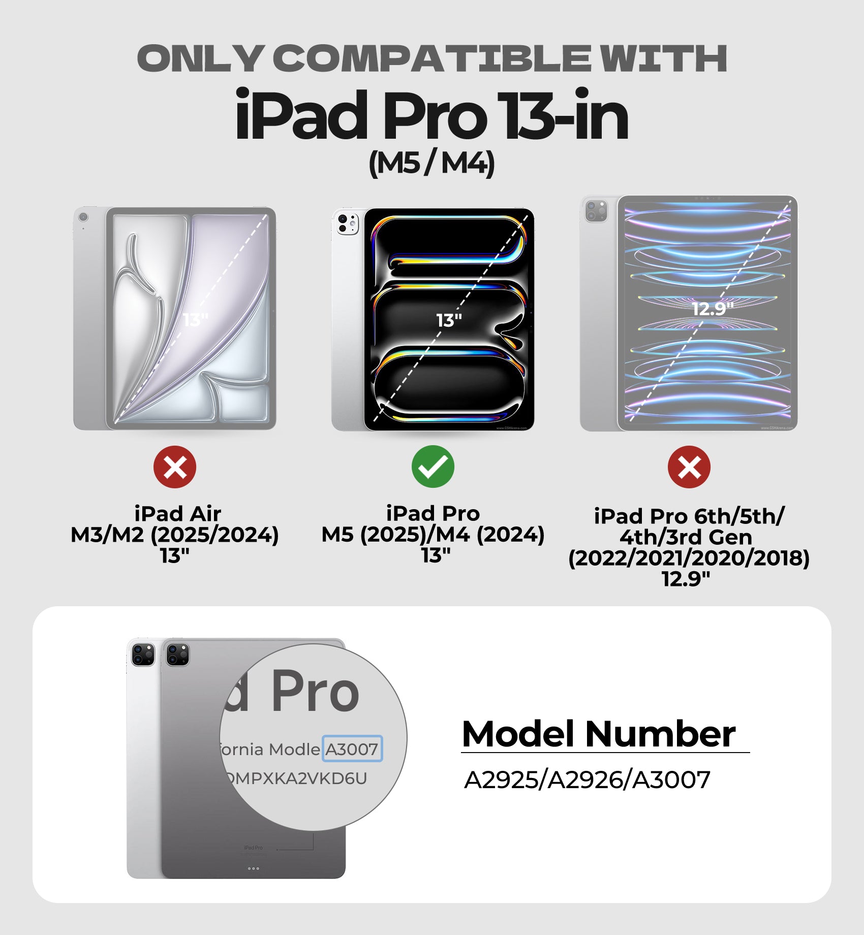Dexnor Case for iPad Pro 13 inch M4 2024 Rugged Protective with 360° Rotating Hand Strap Large Steady Stand Screen Protector Pencil Holder Shockproof Full-Body Bumper Cover