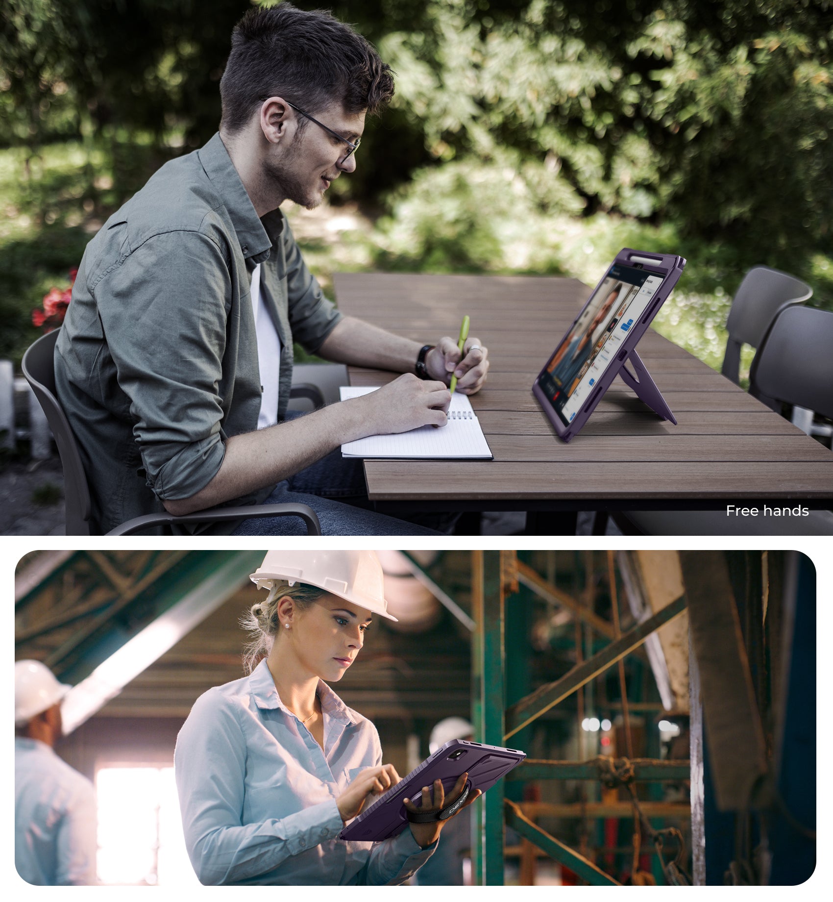 Dexnor Case for iPad Pro 13 inch M4 2024 Rugged Protective with 360° Rotating Hand Strap Large Steady Stand Screen Protector Pencil Holder Shockproof Full-Body Bumper Cover