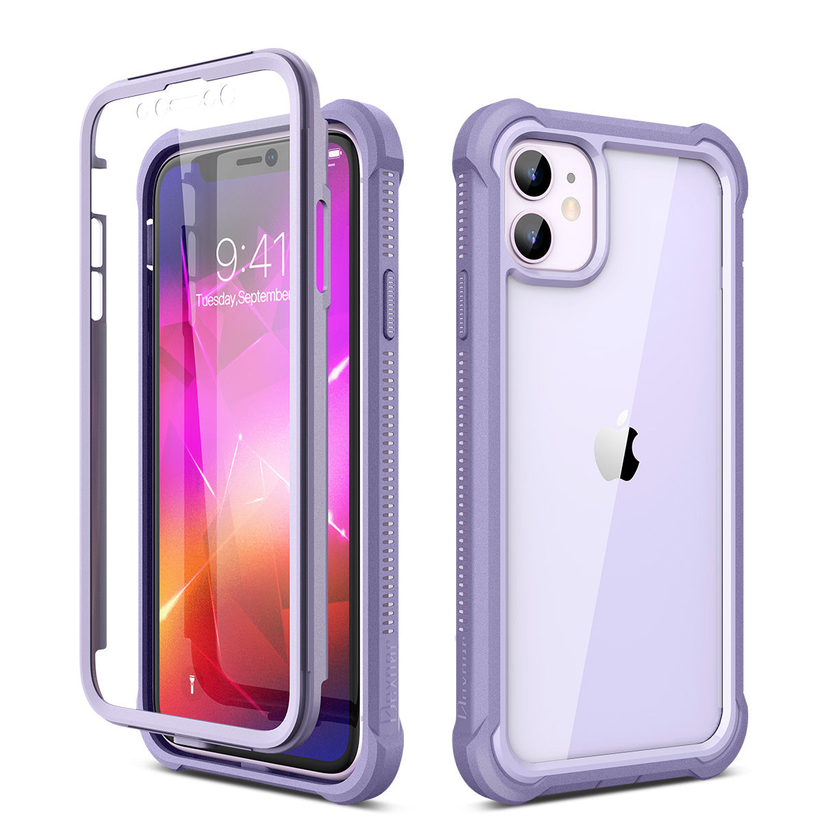 Dexnor Case for iPhone 11 with Screen Protector Clear Rugged 360 Full Body Protective Shockproof Hard Back Defender Dual Layer Heavy Duty Bumper Cover