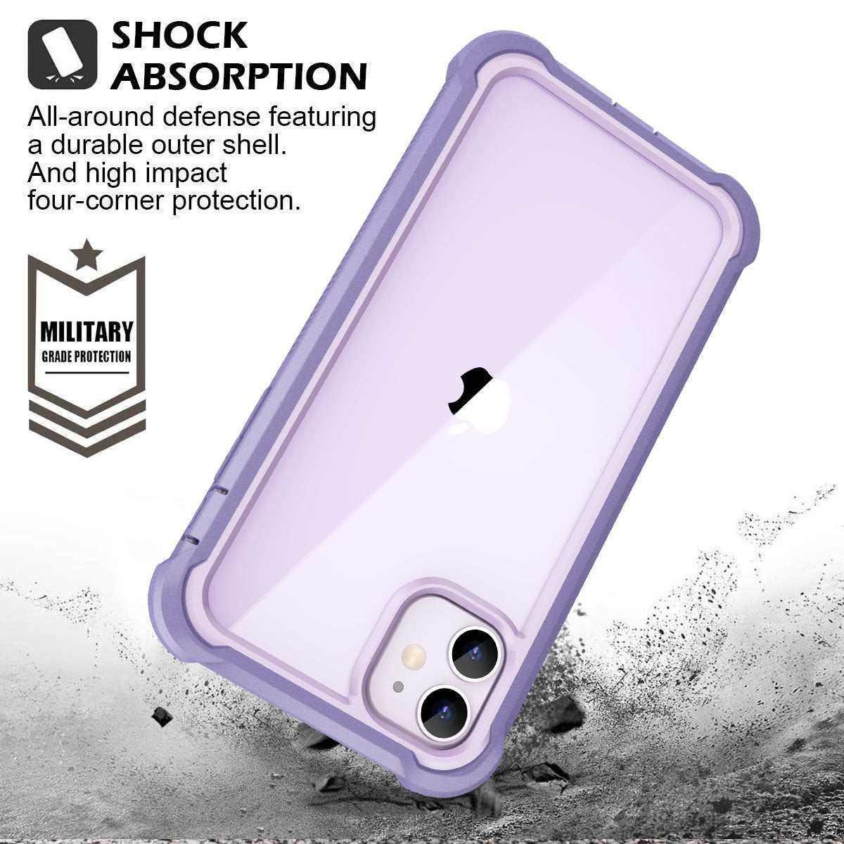 Dexnor Case for iPhone 11 with Screen Protector Clear Rugged 360 Full Body Protective Shockproof Hard Back Defender Dual Layer Heavy Duty Bumper Cover