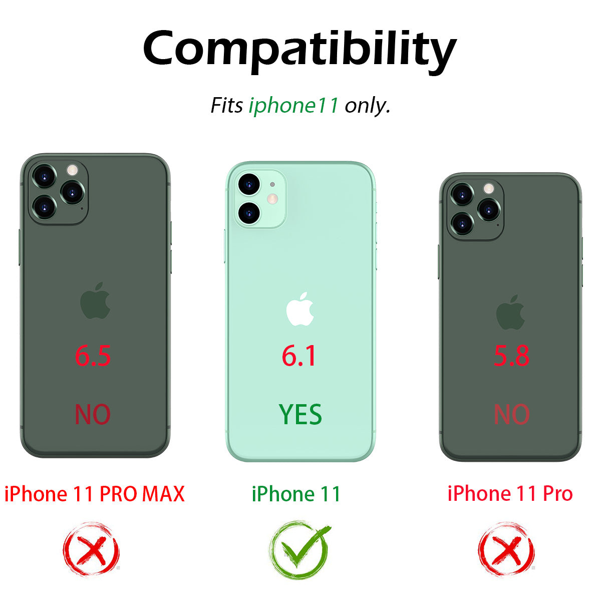 Dexnor Case for iPhone 11 with Screen Protector Clear Rugged 360 Full Body Protective Shockproof Hard Back Defender Dual Layer Heavy Duty Bumper Cover