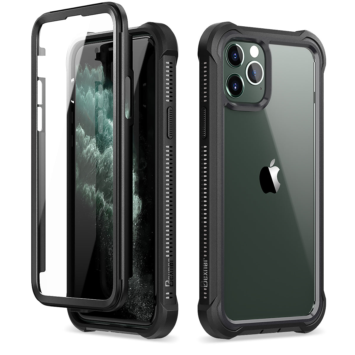 Dexnor for Case iPhone 11 Pro with Screen Protector Clear Rugged Full Body Protective Shockproof Hard Back Defender Dual Layer Heavy Duty Bumper Cover
