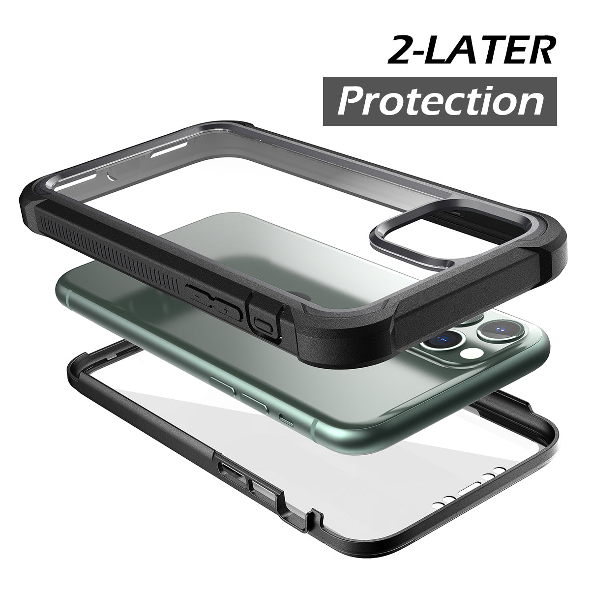 Dexnor for Case iPhone 11 Pro with Screen Protector Clear Rugged Full Body Protective Shockproof Hard Back Defender Dual Layer Heavy Duty Bumper Cover