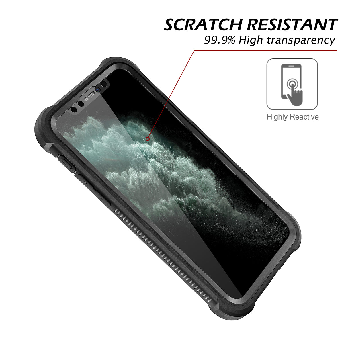 Dexnor for Case iPhone 11 Pro with Screen Protector Clear Rugged Full Body Protective Shockproof Hard Back Defender Dual Layer Heavy Duty Bumper Cover