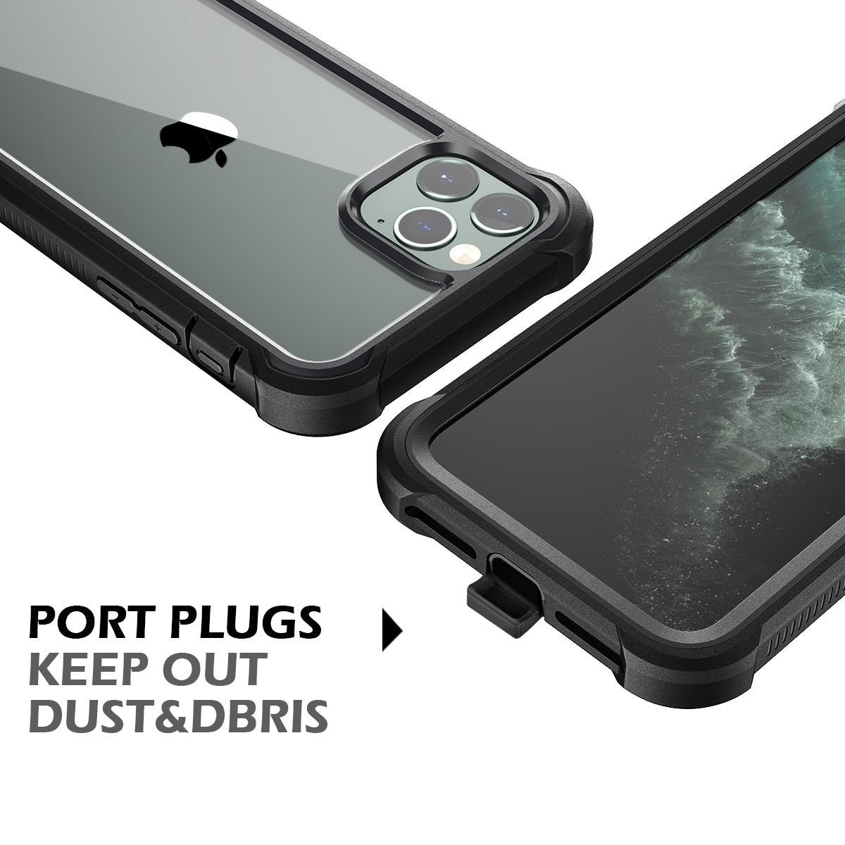 Dexnor for Case iPhone 11 Pro with Screen Protector Clear Rugged Full Body Protective Shockproof Hard Back Defender Dual Layer Heavy Duty Bumper Cover