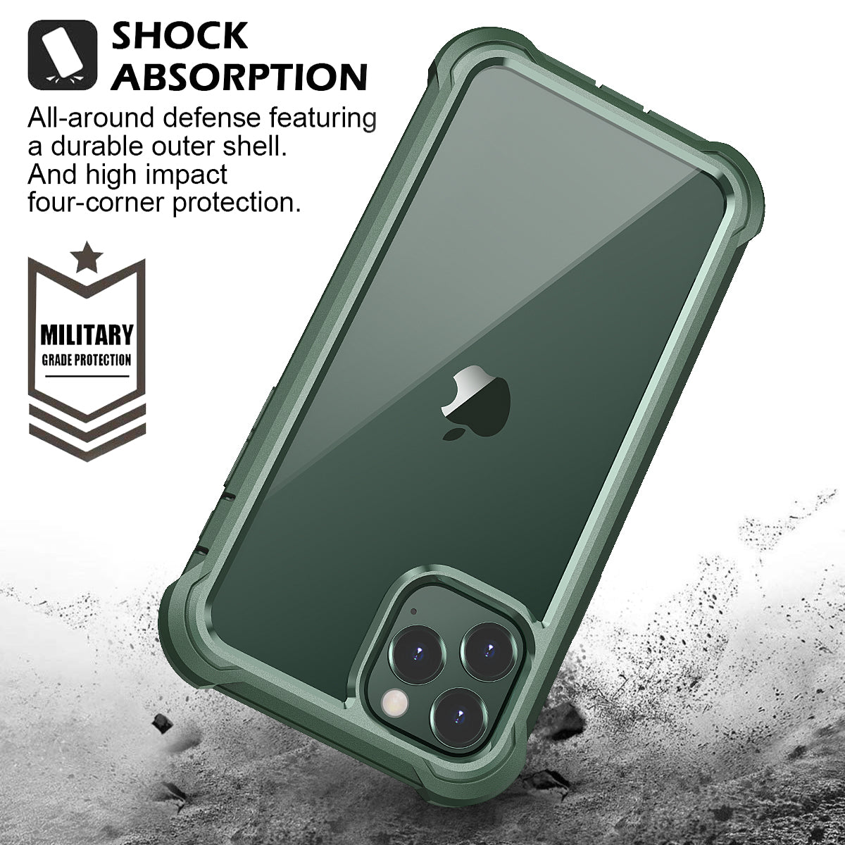 Dexnor for Case iPhone 11 Pro with Screen Protector Clear Rugged Full Body Protective Shockproof Hard Back Defender Dual Layer Heavy Duty Bumper Cover