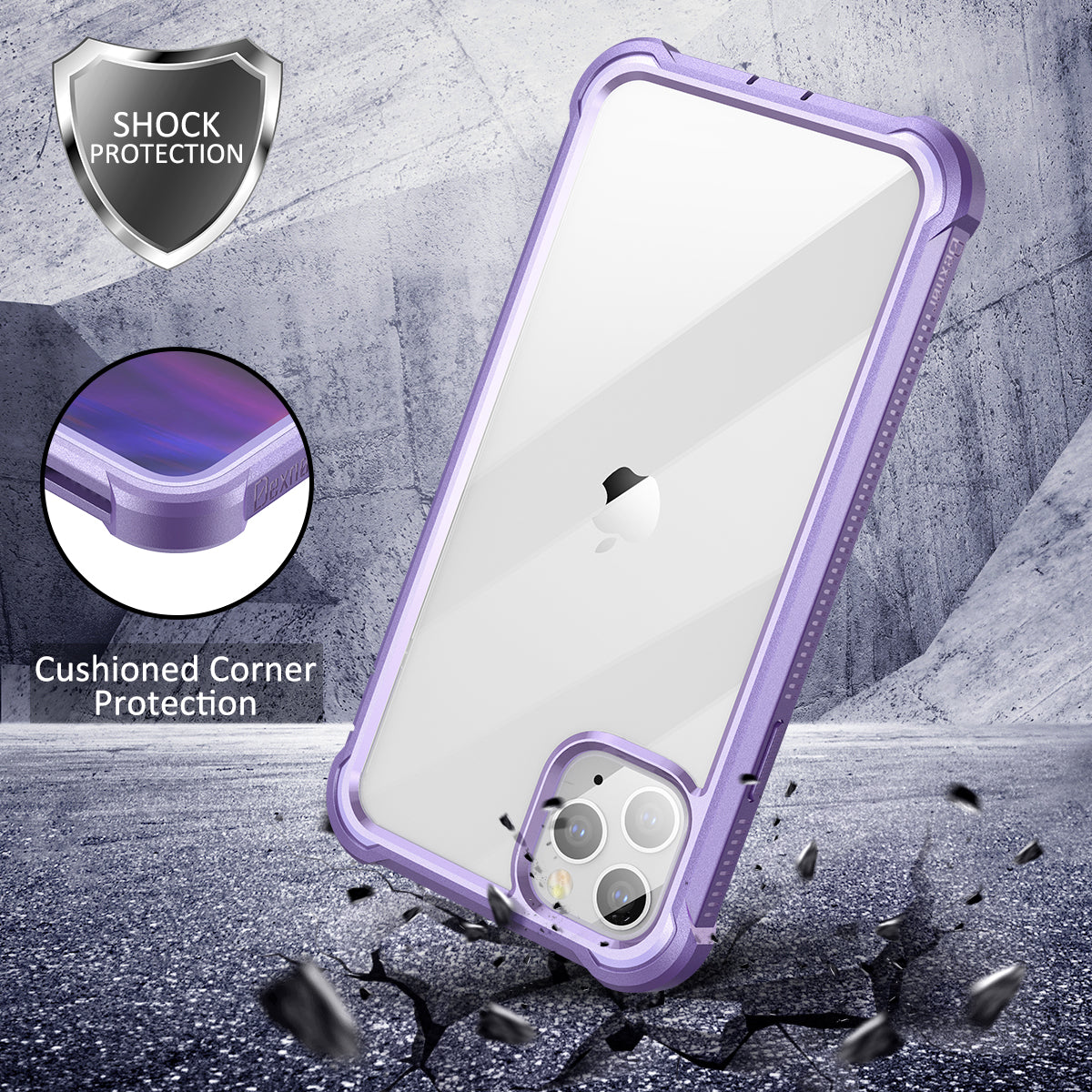 Dexnor for Case iPhone 11 Pro with Screen Protector Clear Rugged Full Body Protective Shockproof Hard Back Defender Dual Layer Heavy Duty Bumper Cover