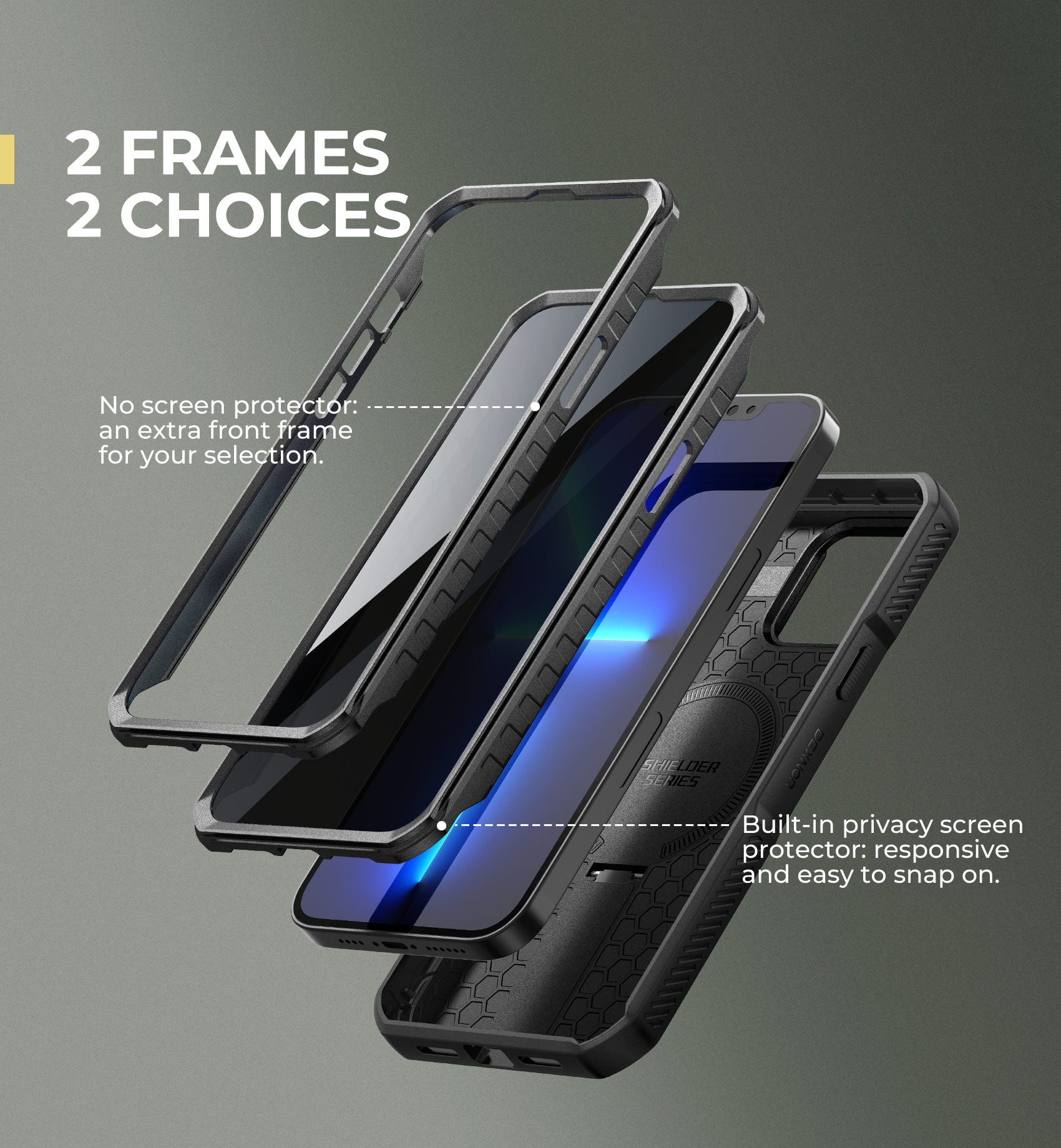 Dexnor Case for iPhone 12 Pro Max with Slide Camera Cover Adjustable Kickstand Privacy Screen Protector Compatible with MagSafe 6.7 Inch