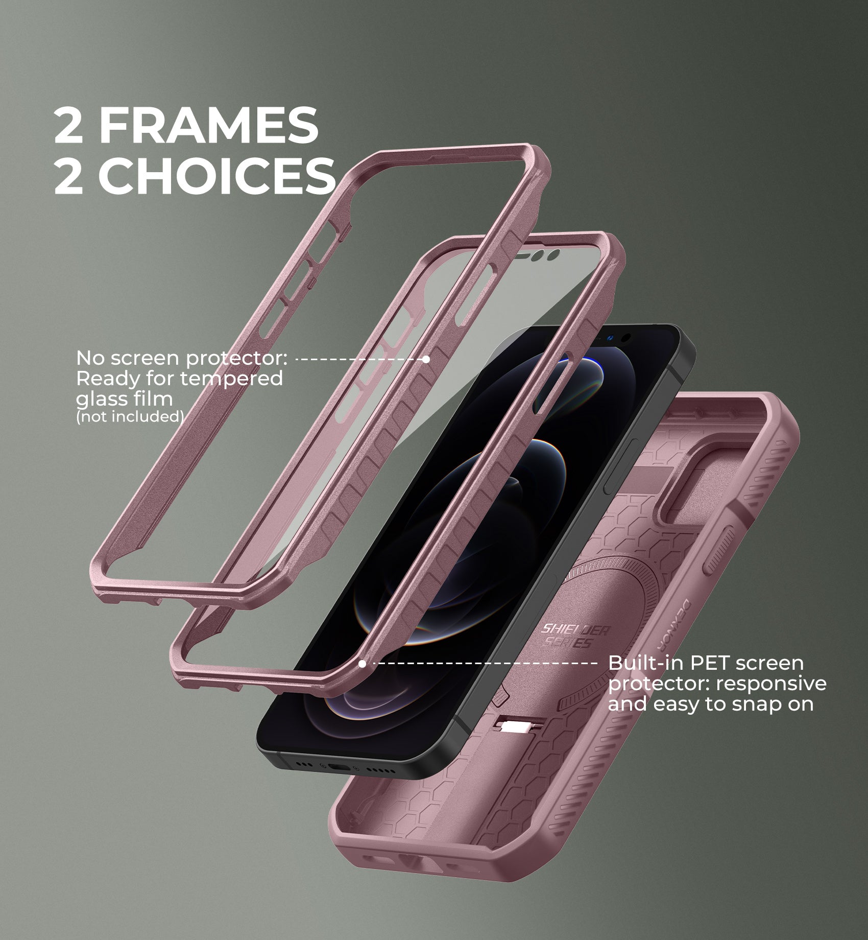 Dexnor Case for iPhone 12 Pro with Slide Camera Cover Adjustable Kickstand Built-in Screen Protector Magsafe Rugged Shockproof Bumper Heavy Duty Protective Cover