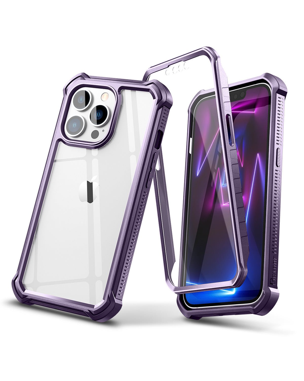 Dexnor Case for iPhone 13 Pro Max with Screen Protector Clear Rugged 360 Full Body Protective Shockproof Hard Back Defender Heavy Duty Cover Bumper