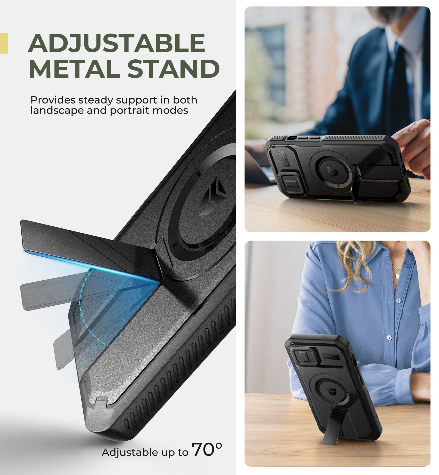 Dexnor Case for iPhone 14 with Slide Camera Cover Adjustable Kickstand Privacy Screen Protector Compatible with MagSafe