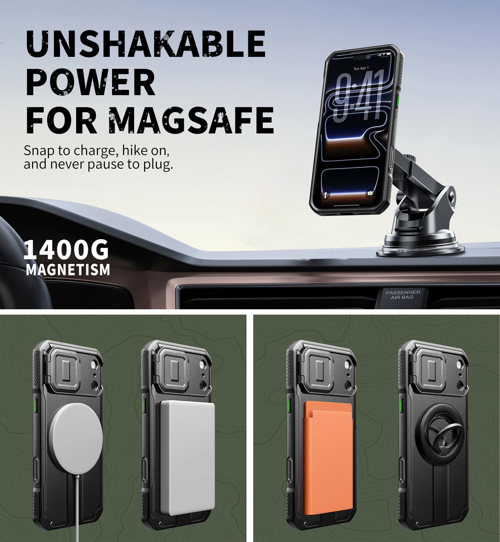 Dexnor Case for iPhone 17 Pro Max Built-in Flip Camera Cover Camera Control Cover Kickstand Compatible with MagSafe Heavy-Duty Rugged Shockproof Magnetic Phone Cover 6.9 inch
