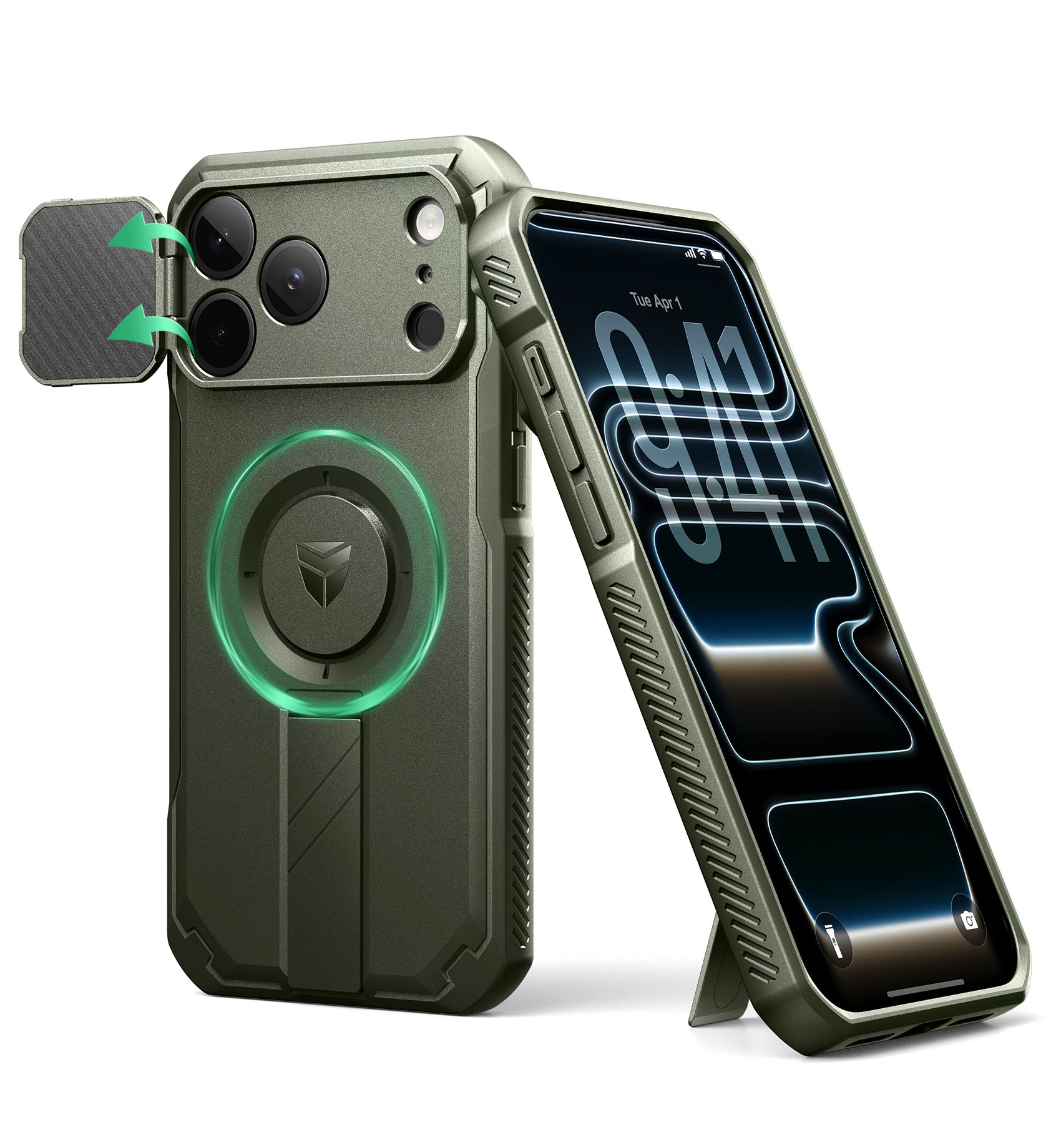 Dexnor Case for iPhone 17 Pro Max Built-in Flip Camera Cover Camera Control Cover Kickstand Compatible with MagSafe Heavy-Duty Rugged Shockproof Magnetic Phone Cover 6.9 inch